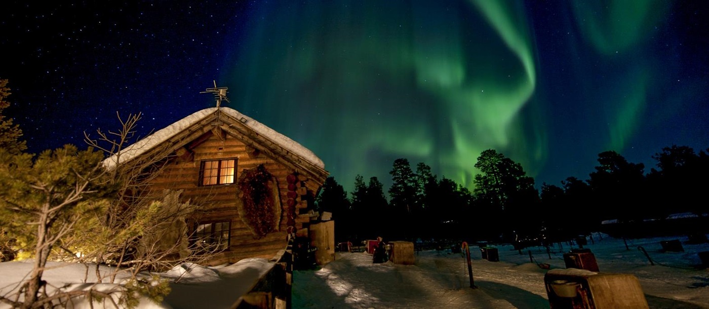 Northern Lights spotted above Engholm Husky Design Lodge in Norrway
