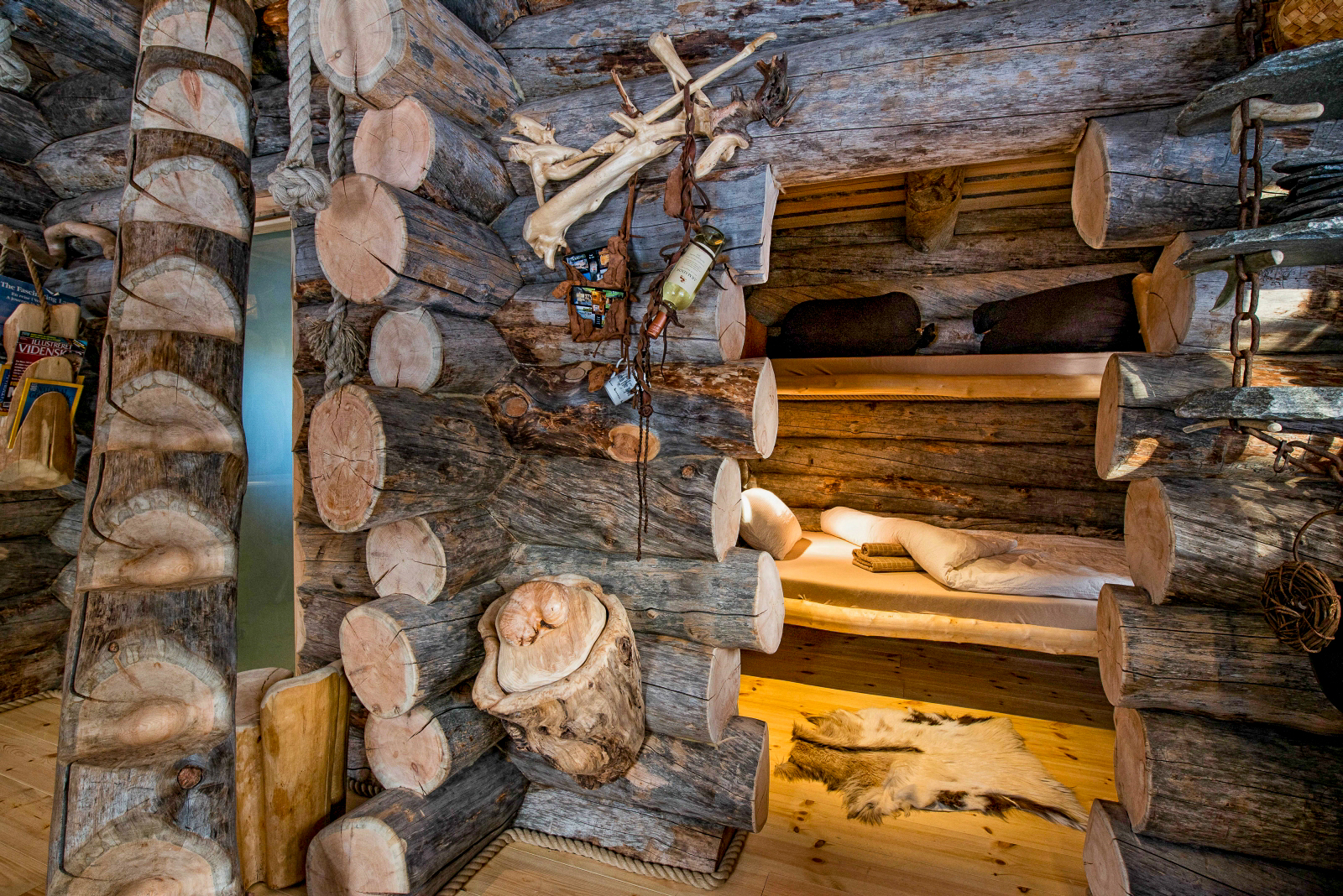 Guest bedroom at Engholm Husky Design Lodge in Norway