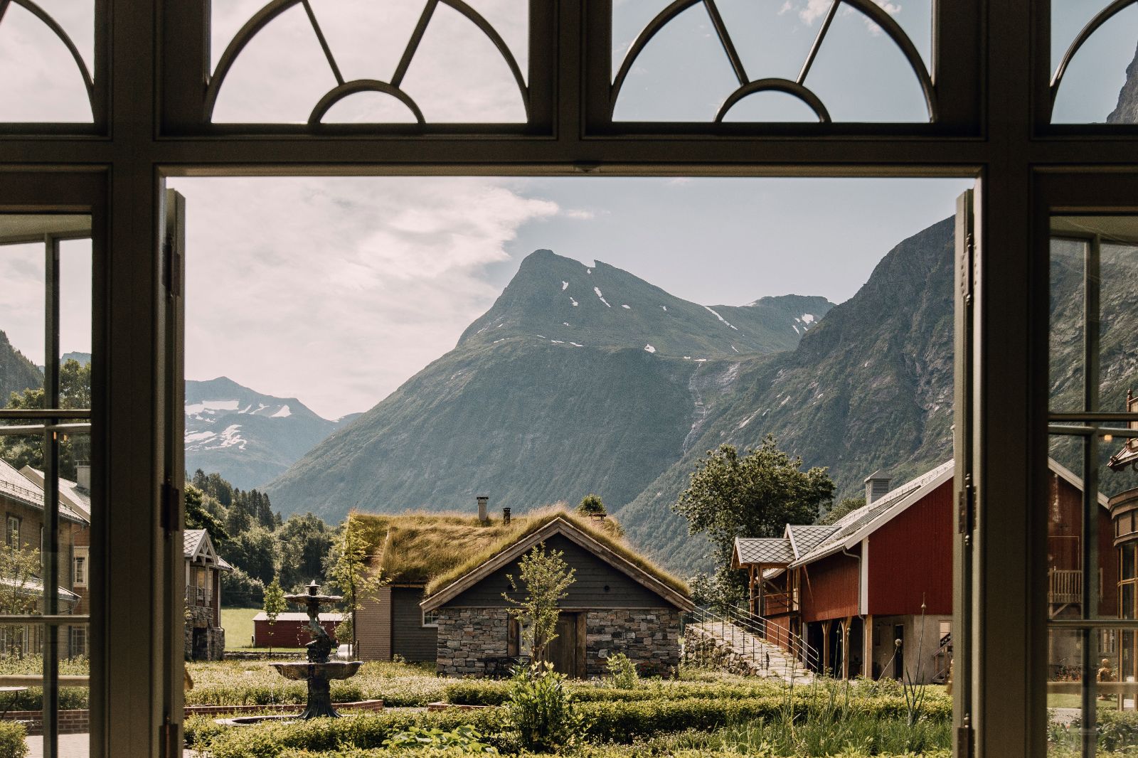 Luxury Hotel in Norway Hotel Union Oye Mountain View Framed by Window