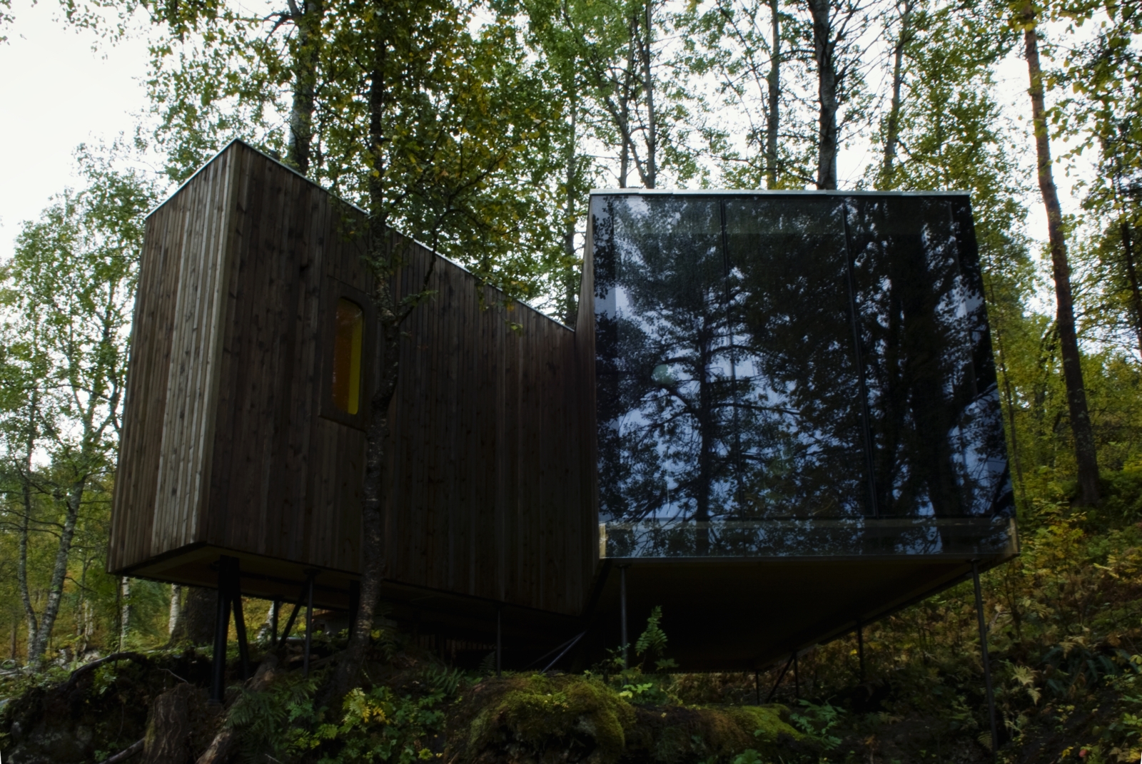 Exterior of lodge at Juvet Landskapshotel in Norway