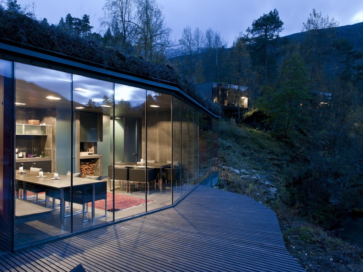 Terrace at Juvet Landskapshotel in Norway