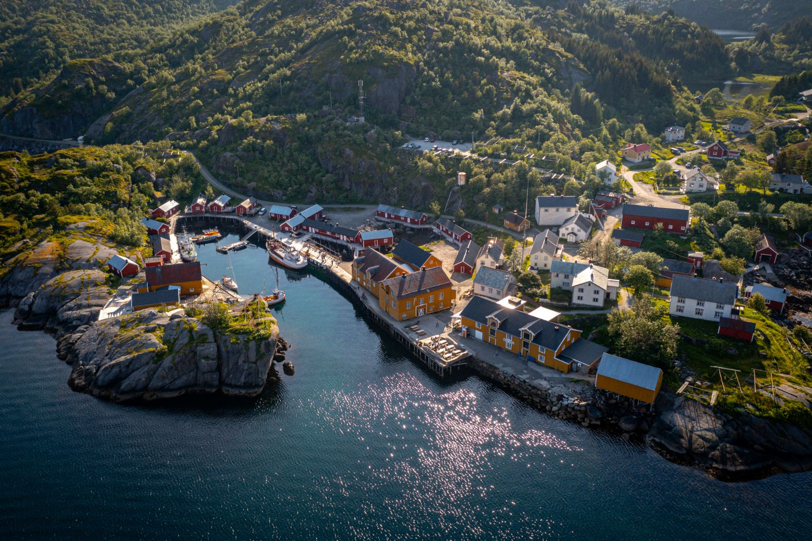 Aerial view of Nusfjord Artic Resort