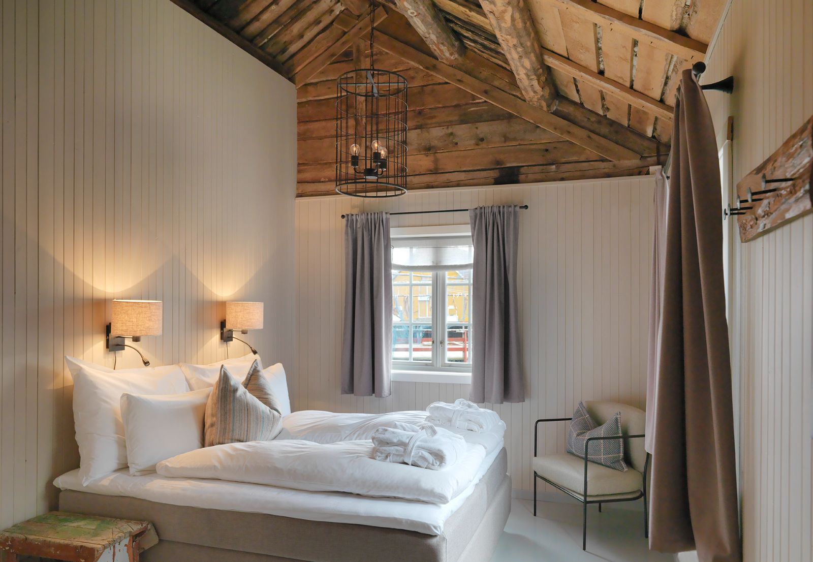 Guest bedroom at Nusfjord Arctic Resort in Norway
