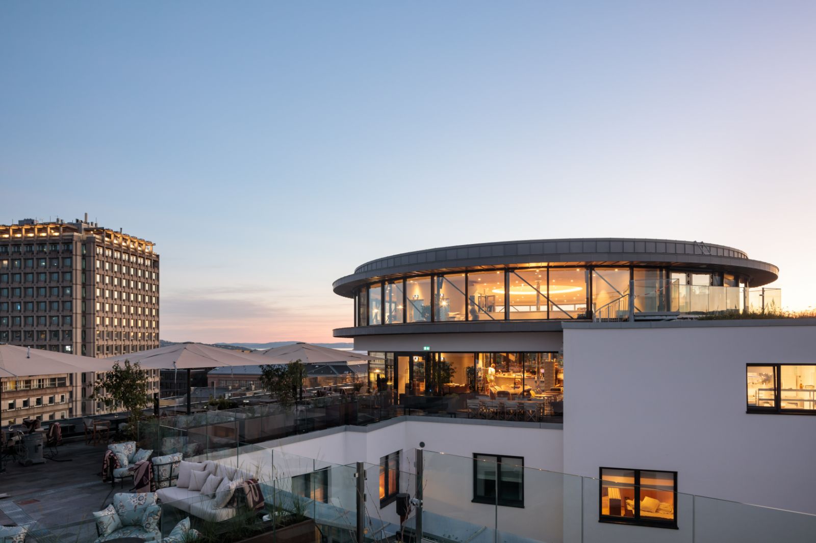 Rooftop exterior view at Sommerro in Oslo