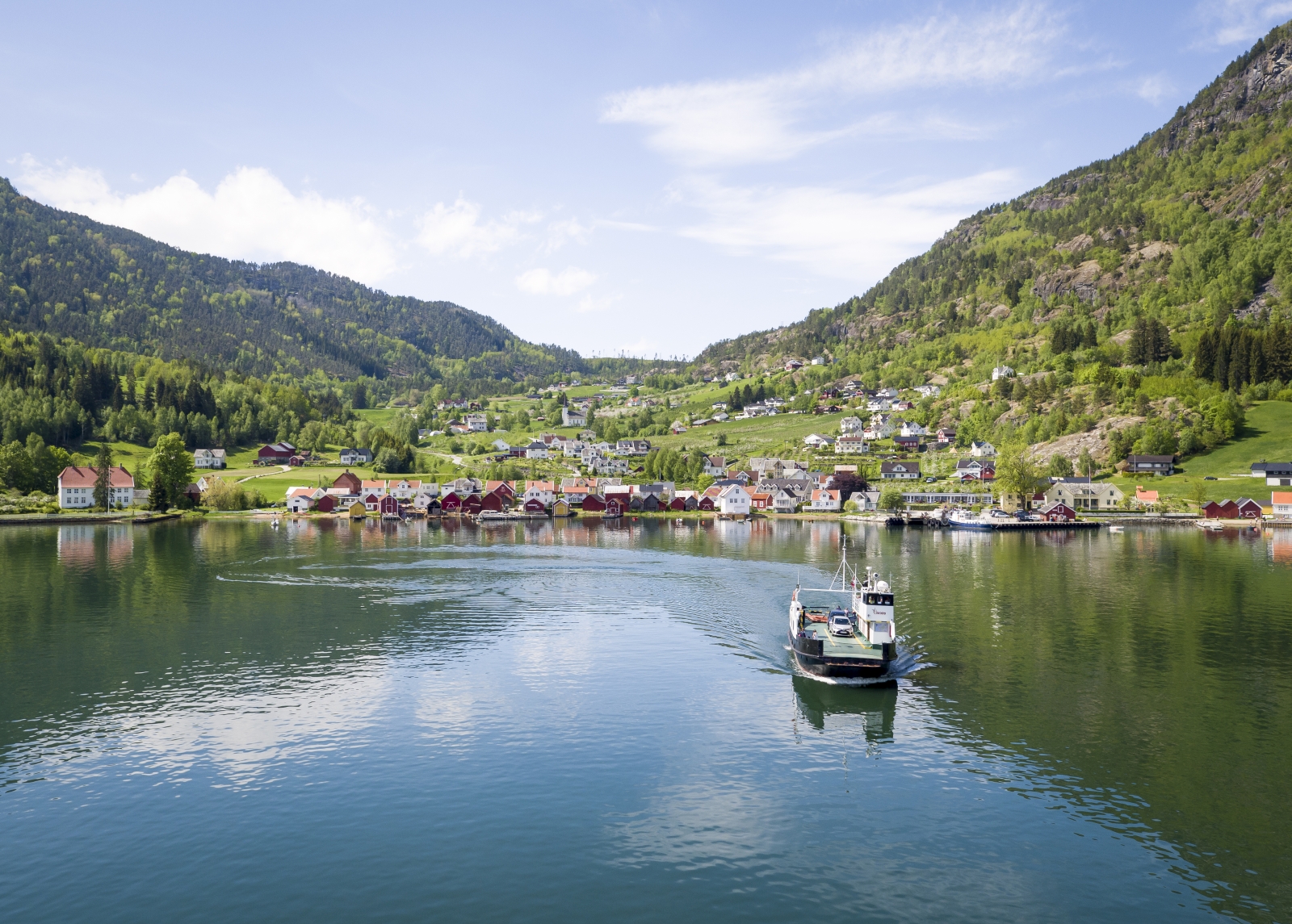 View of Walaker Hotel from over the lake in Norway