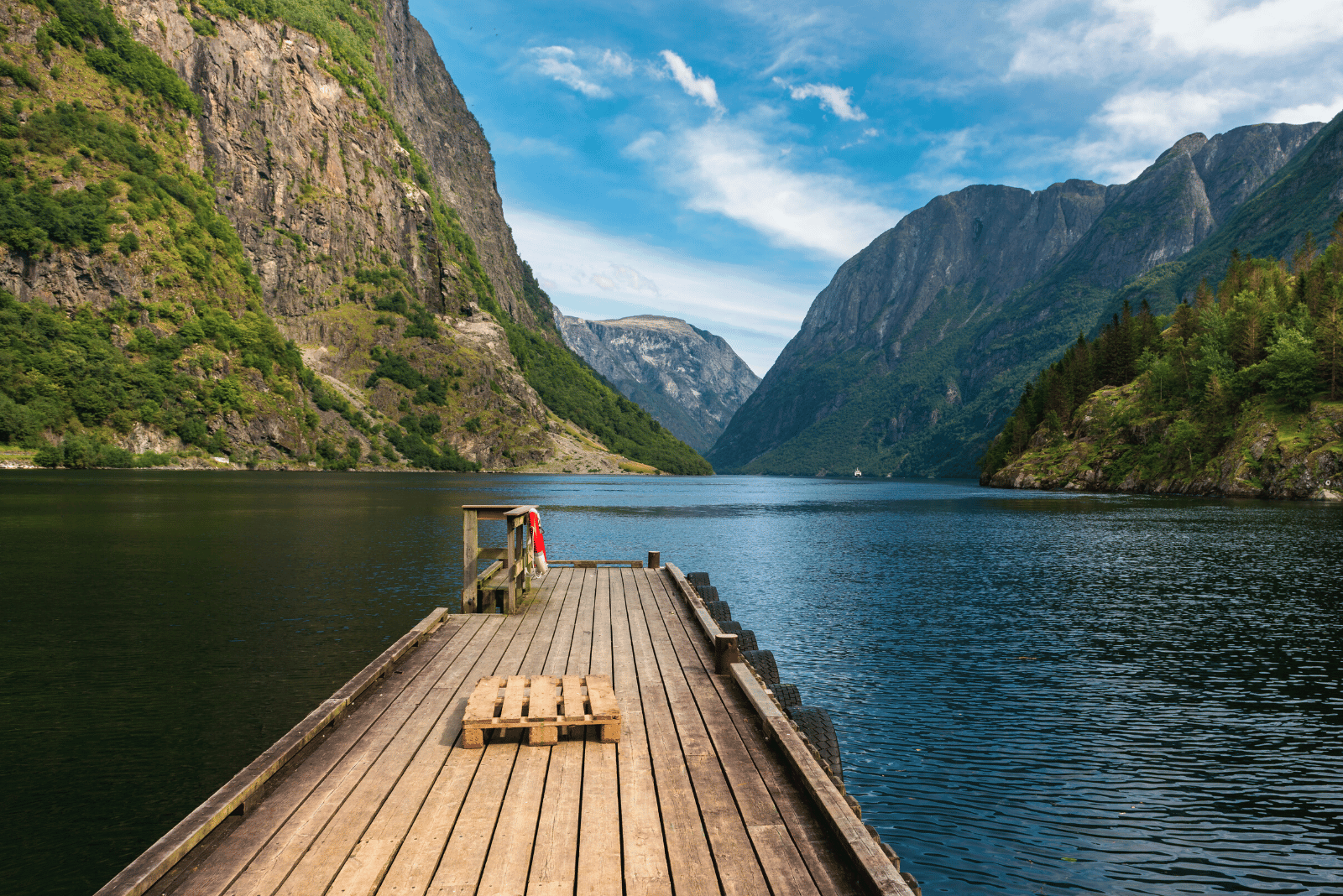 Pier into the fjords in Norway