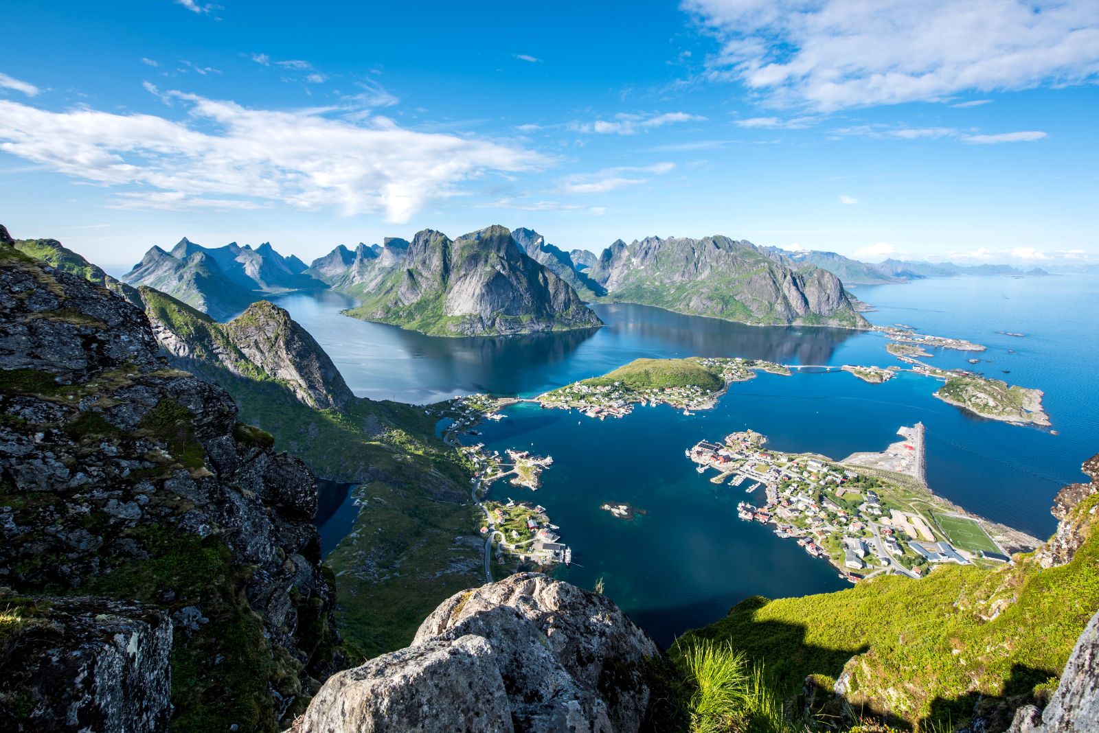View from a high altitude in the Lofoten Islands (Credit: Tomasz Furmanek - VisitNorway)