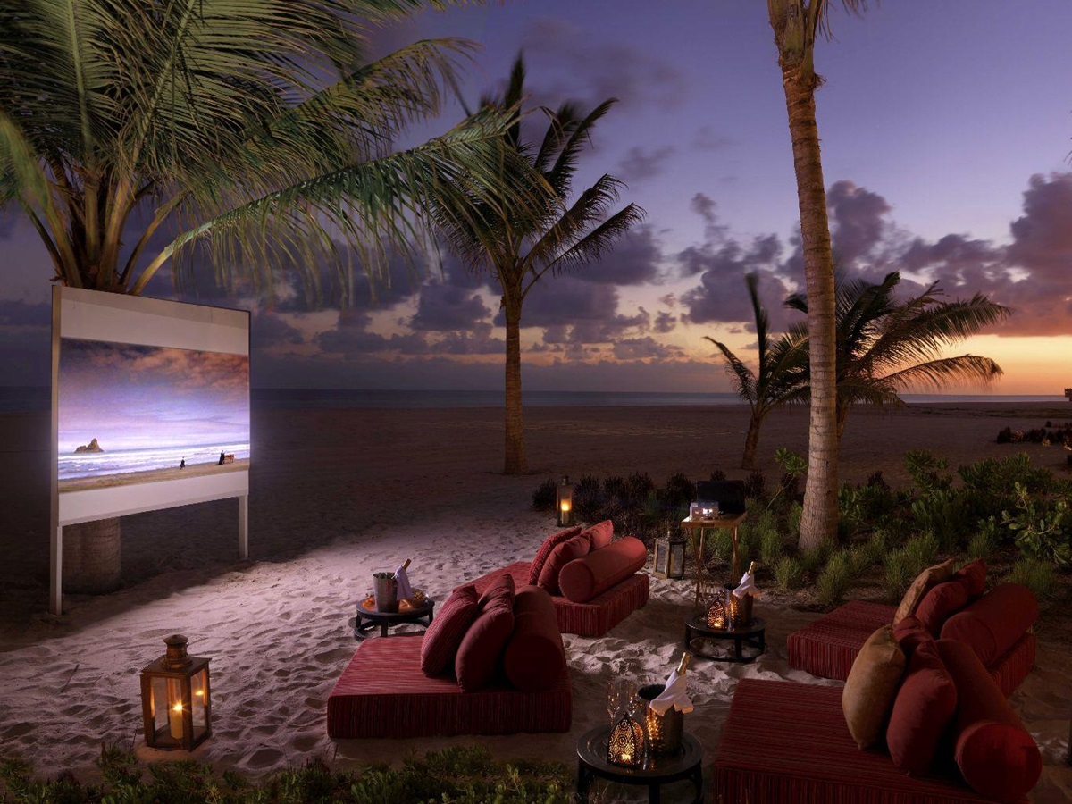 Cinema under the stars on the beach at the Al Baleed Salalah by Anantara resort in Oman
