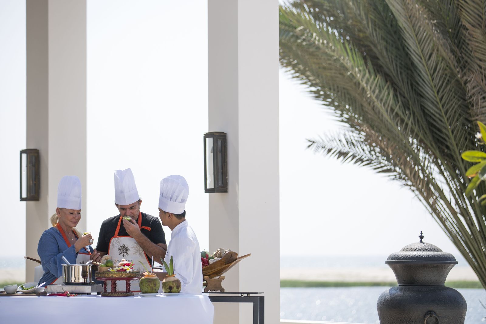 Cookery class at the Al Baleed Salalah by Anantara resort in Oman
