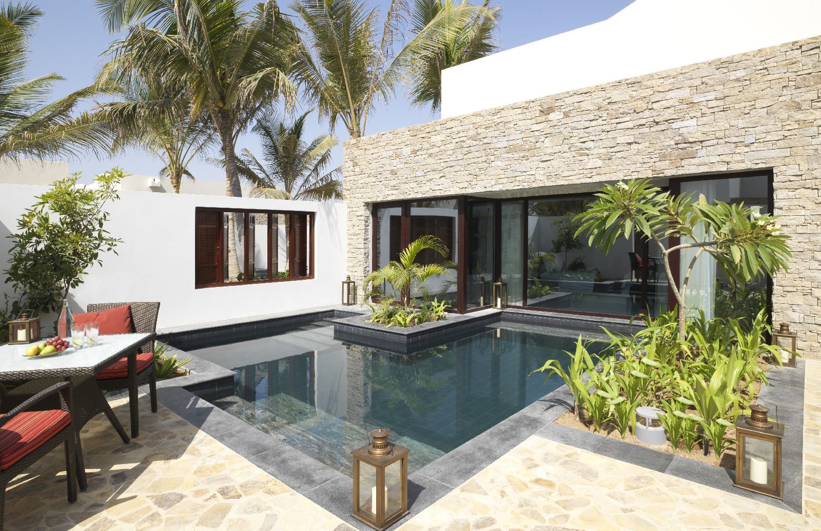 Garden view pool villa at the Al Baleed Salalah by Anantara resort in Oman