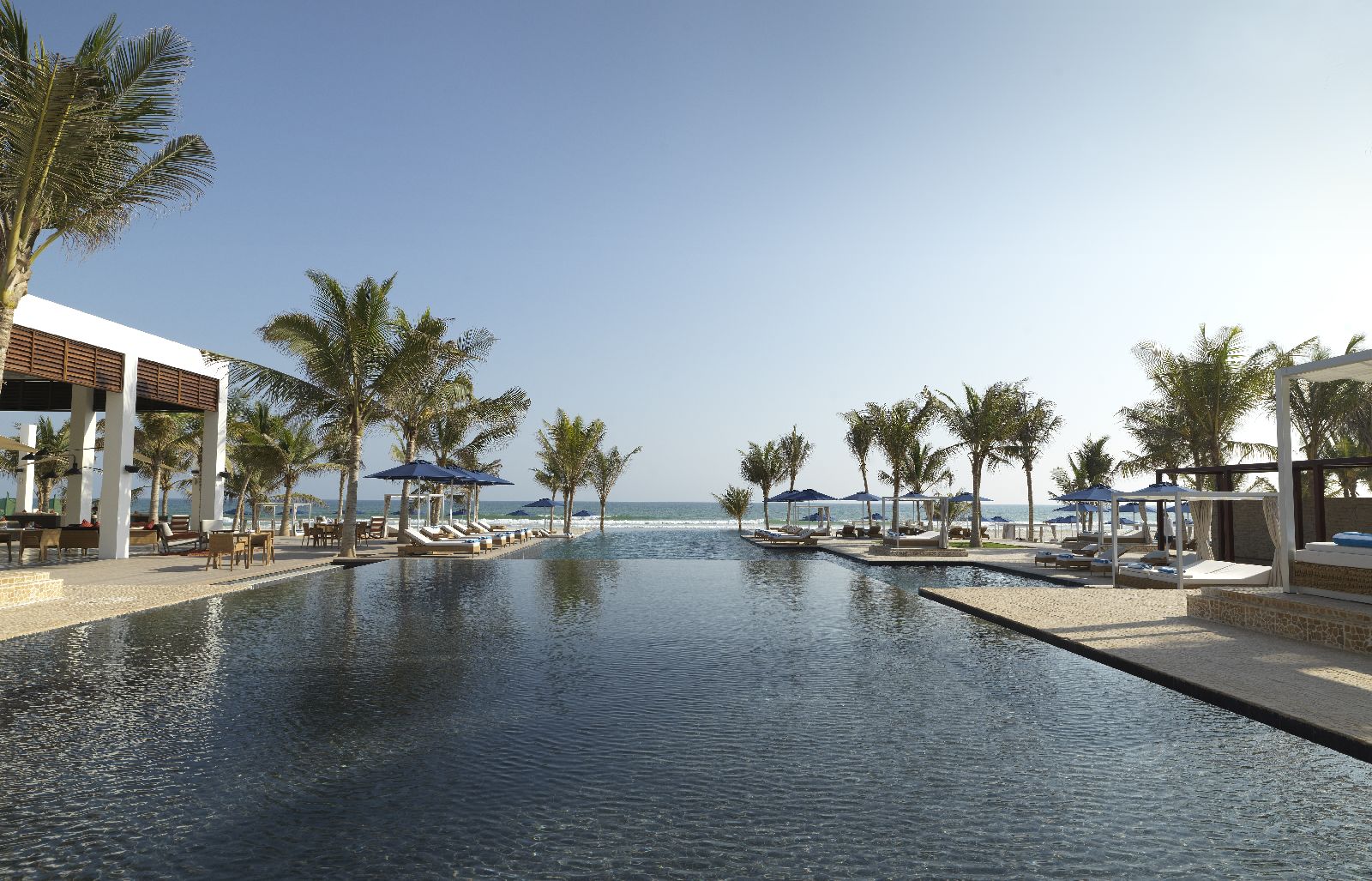 Swimming pool at the Al Baleed Salalah by Anantara resort in Oman