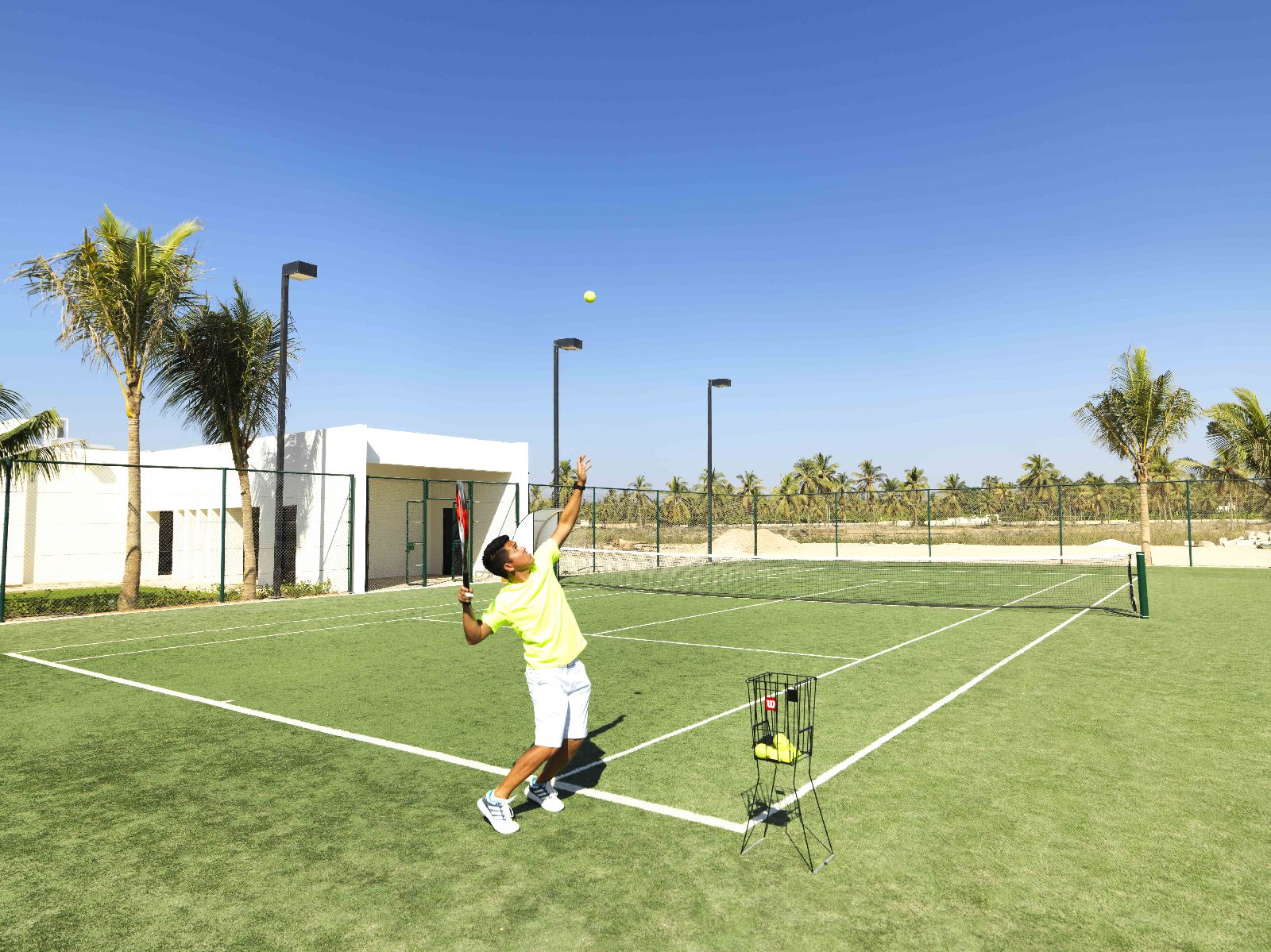 Tennis court at the Al Baleed Salalah by Anantara resort in Oman