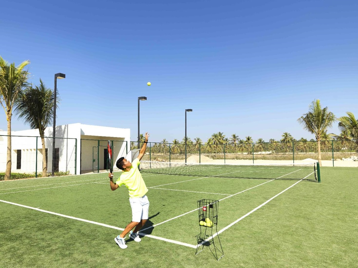 Tennis court at the Al Baleed Salalah by Anantara resort in Oman