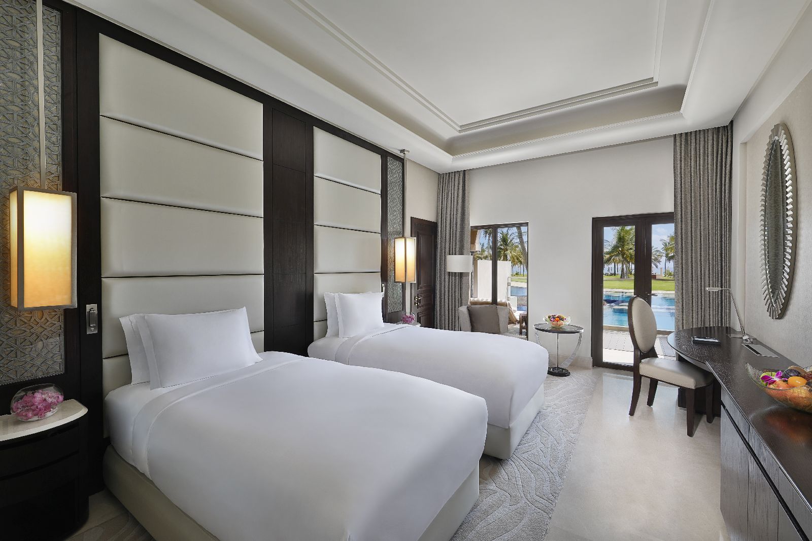 Interior of a lagoon view room at the Al Bustan Palace Muscat Oman