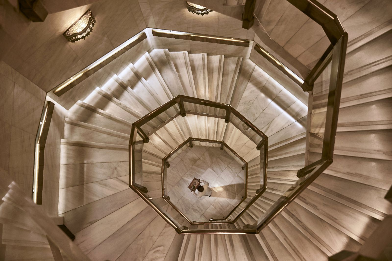 Marble staircase in the Al Bustan Palace Muscat Oman