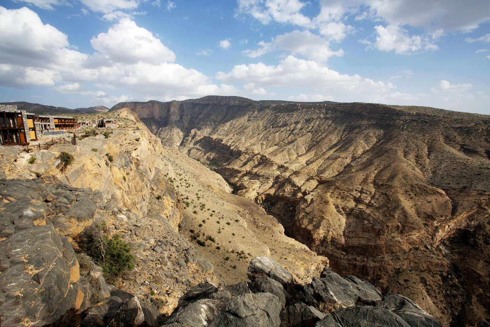 Dramatic cliffside setting of the Alila Jabal Akhdar in Oman