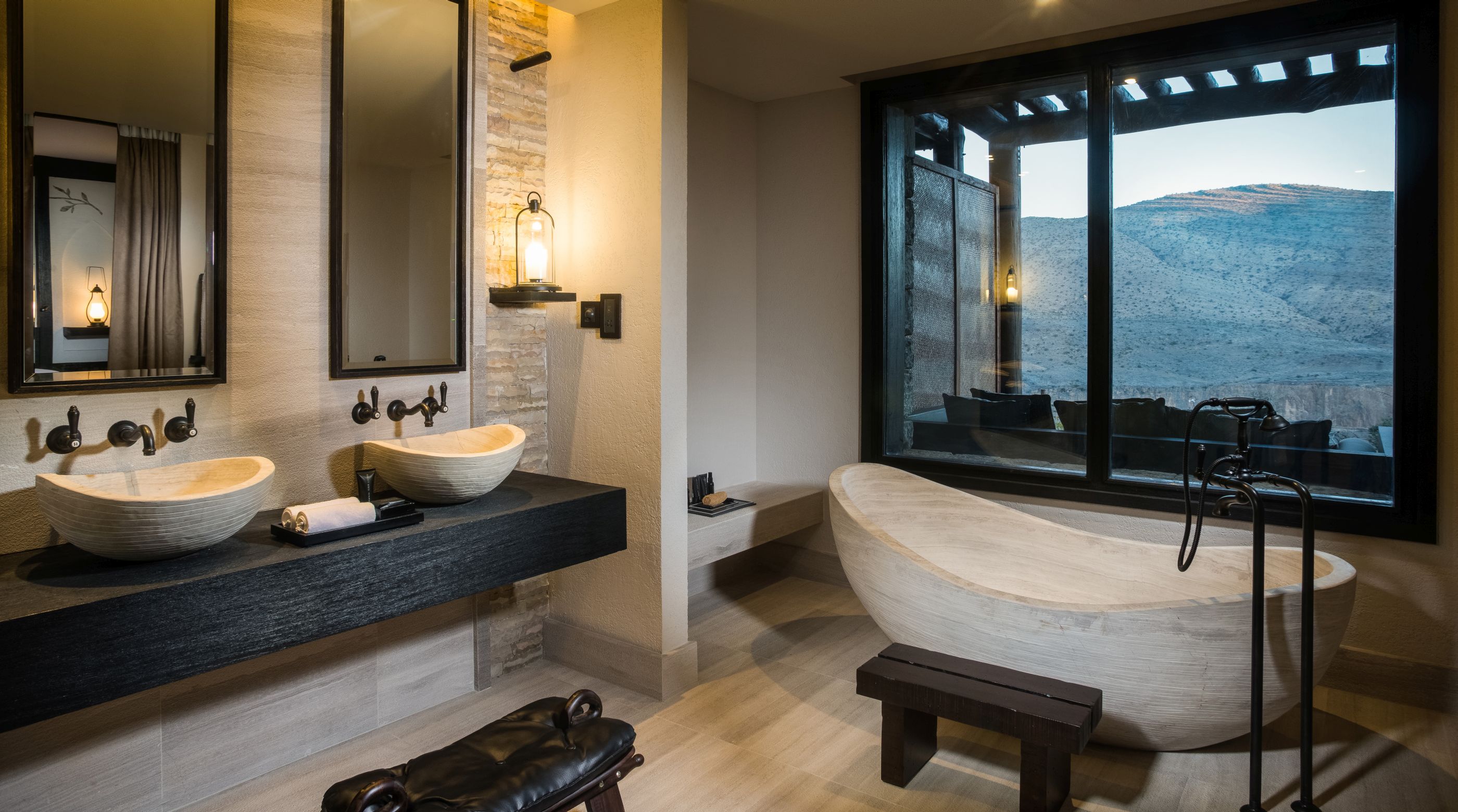 A suite bathroom of Alila Jabal Akhdar, Oman