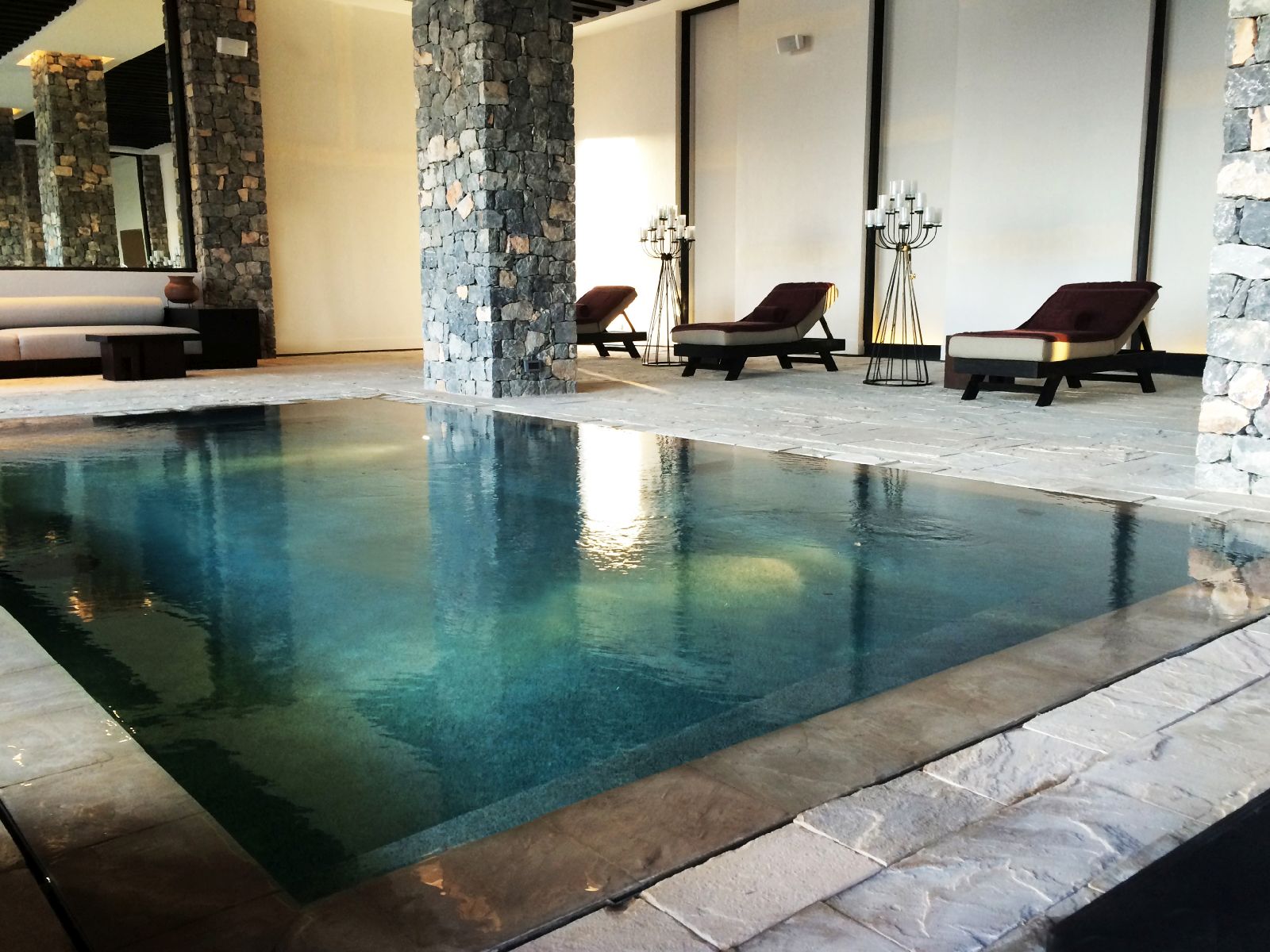 Indoor spa pool at the Alila Jabal Akhdar in Oman