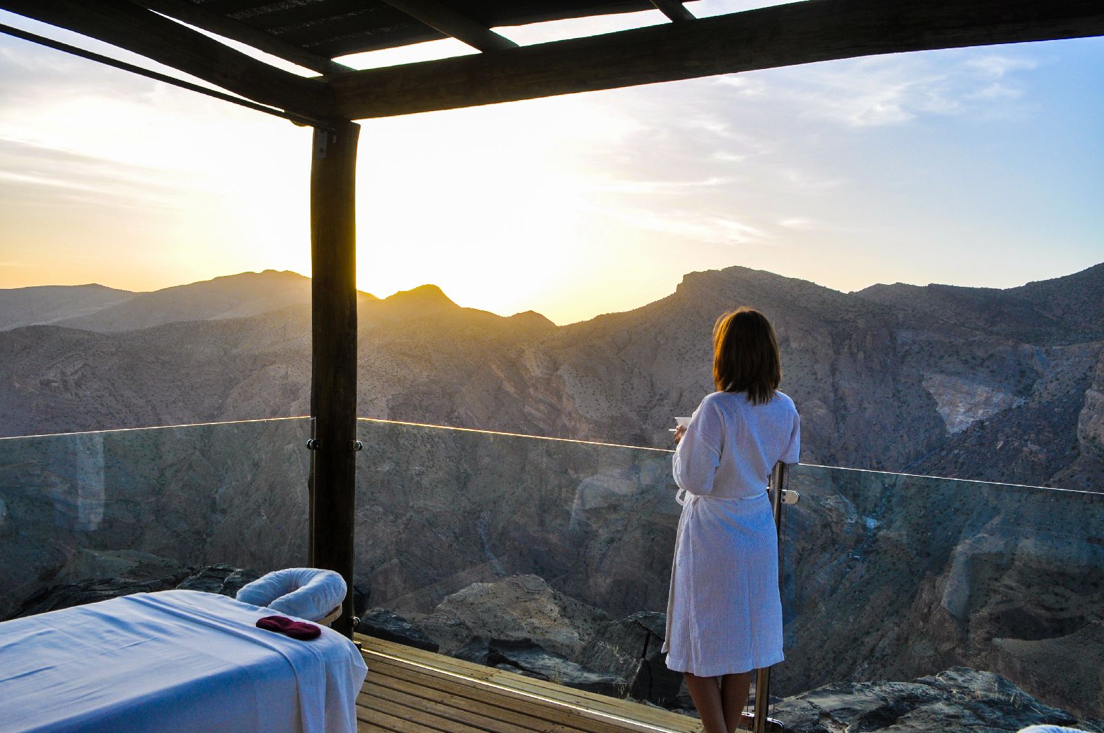 Gorge views from the spa at the Alila Jabal Akhdar in Oman