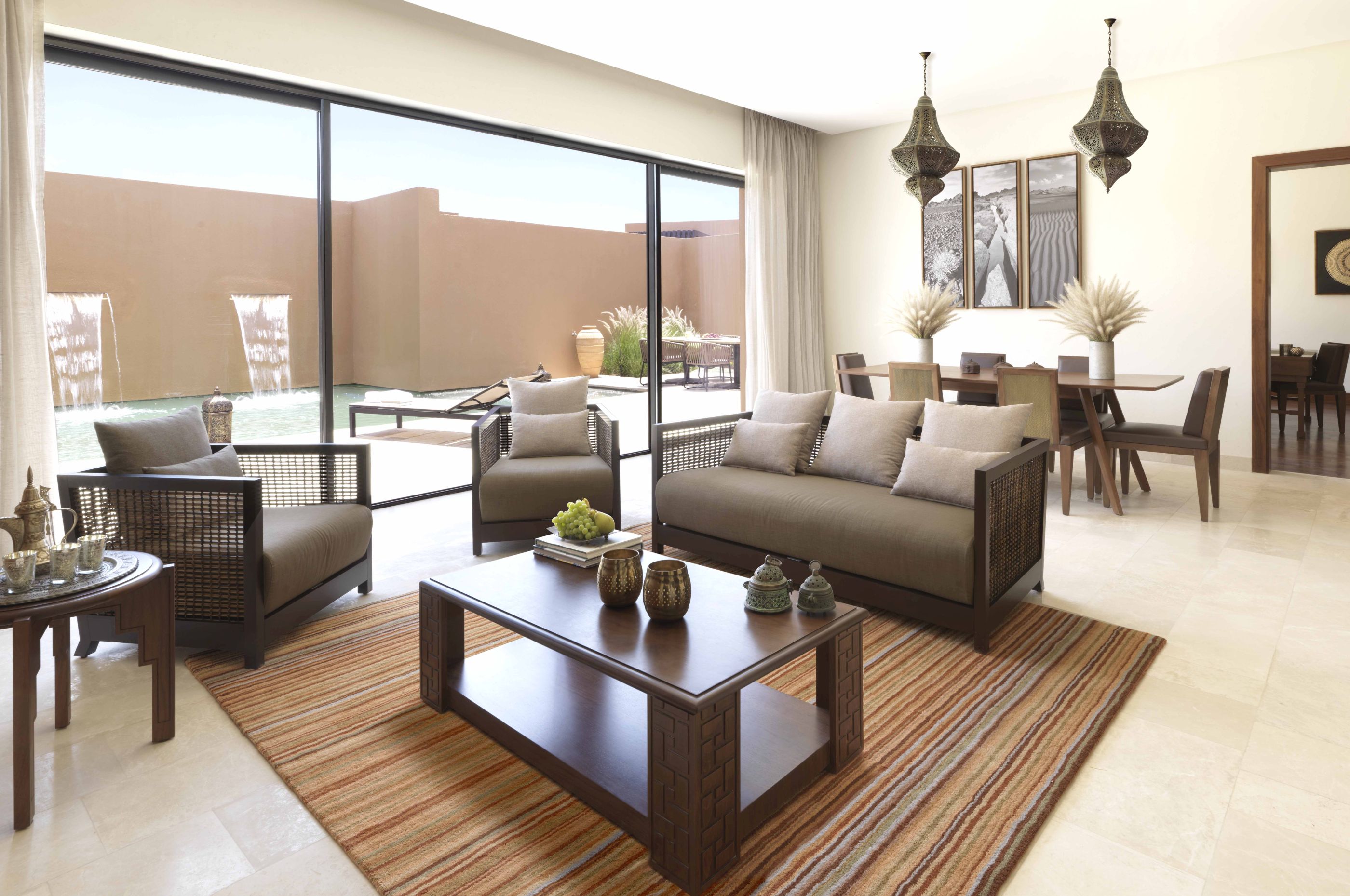 Interiors of the garden pool villa in Anantara Al Jabal Al Akhdar Resort, Oman