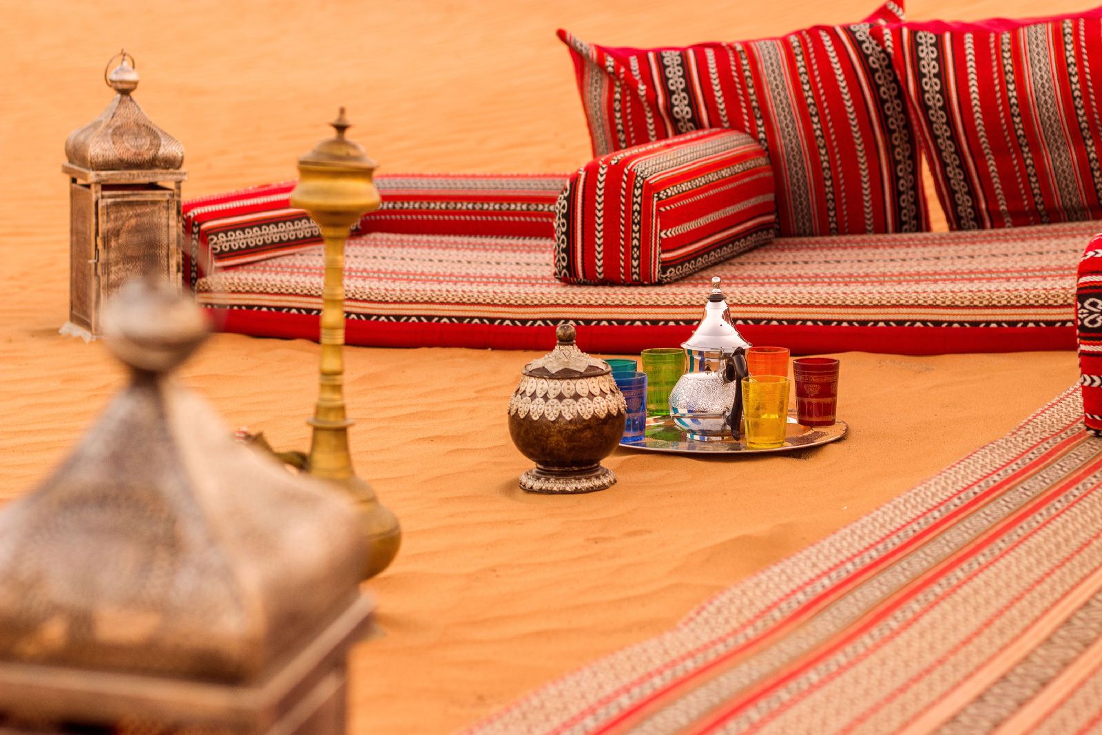 Afternoon tea at the Canvas Club tented camp in Oman