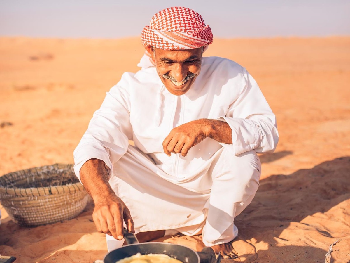 Chef preparing breakfast at the Canvas Club tented camp in Oman