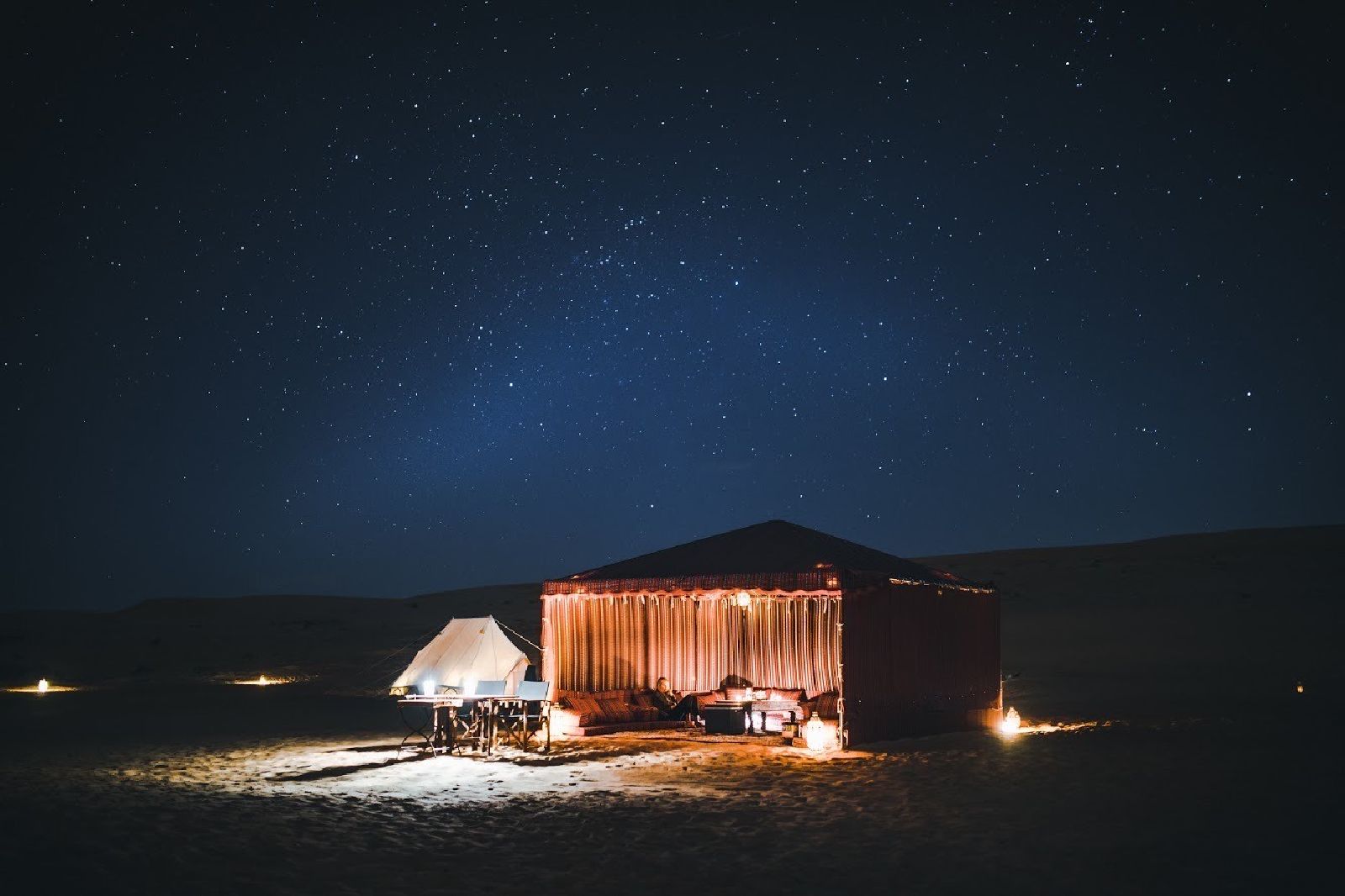 The Canvas Club luxury tented camp in Oman under the stars