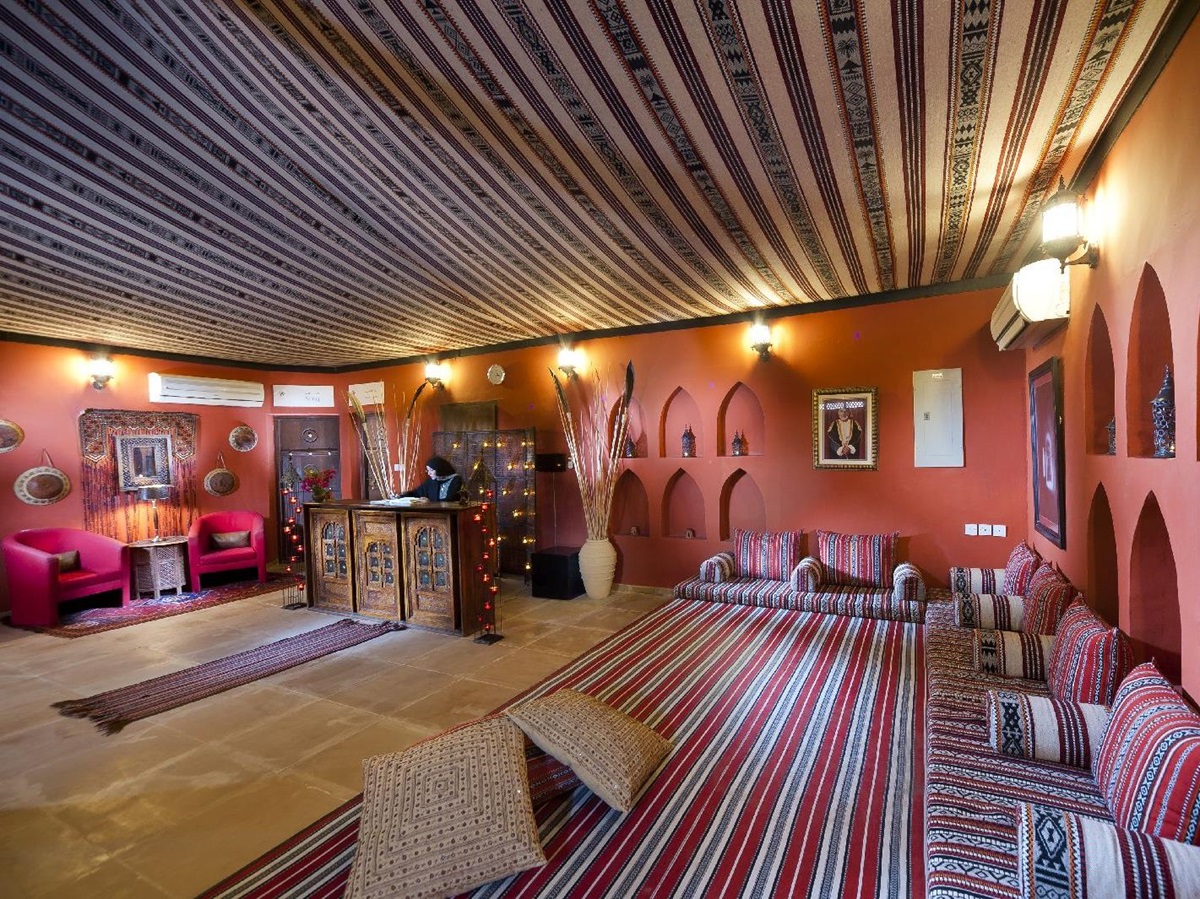 The lounge at Desert Nights Camp Oman