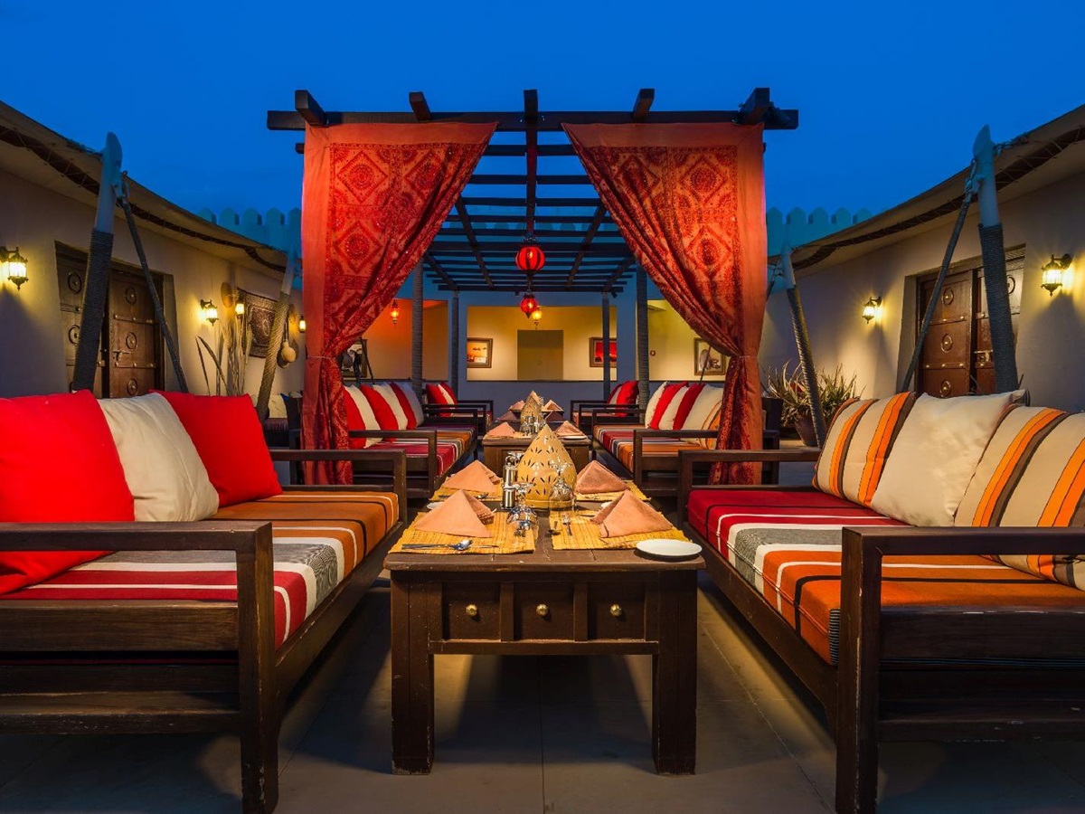 Outdoor dining at Desert Nights Camp Oman