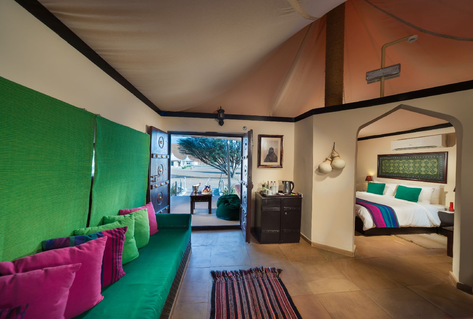 Entrance to a tented suite at Desert Nights Camp Oman