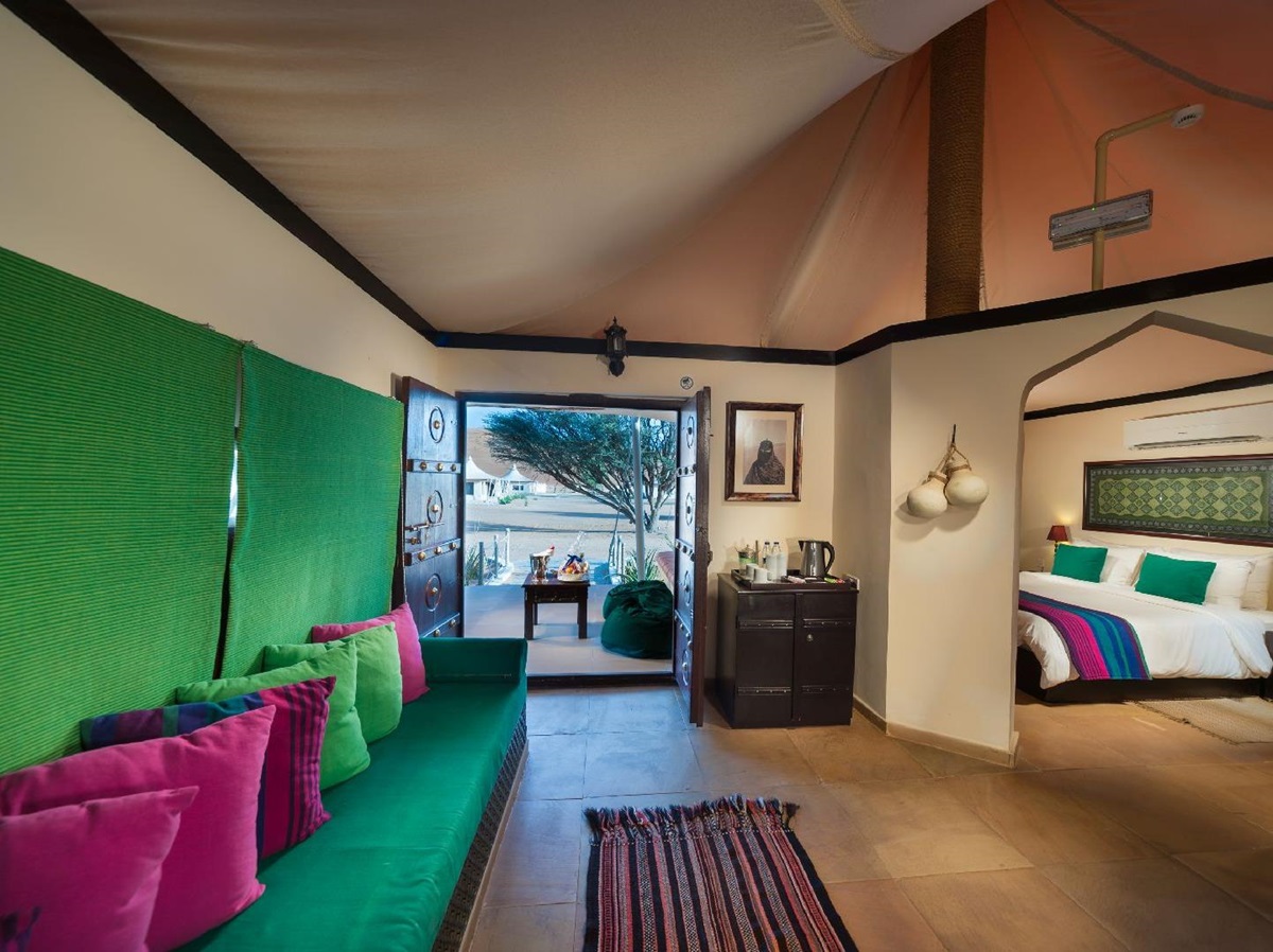 Entrance to a tented suite at Desert Nights Camp Oman
