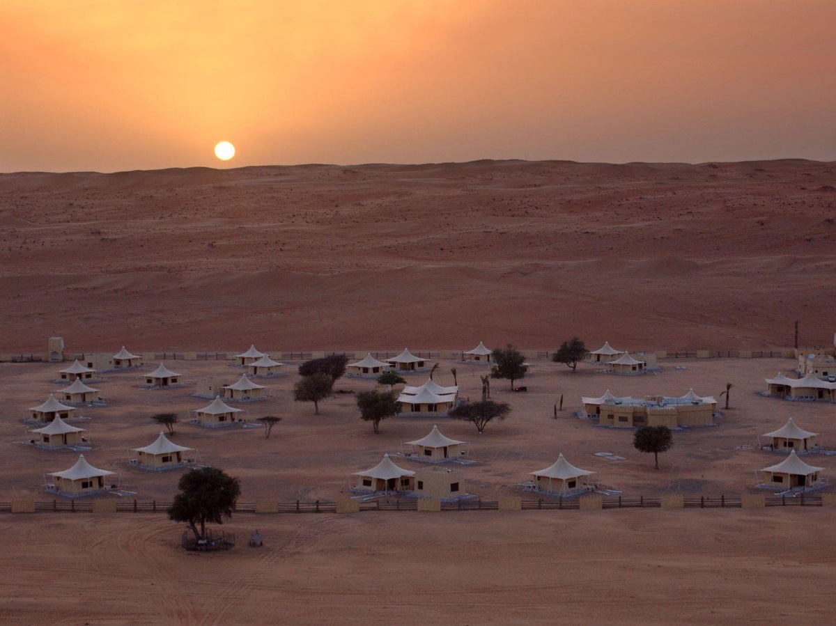The Desert Nights Camp Oman at sunset