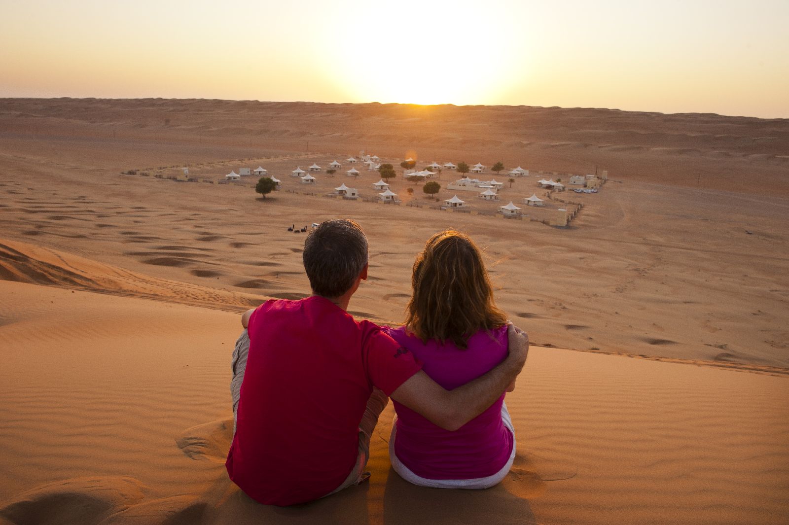 View from the dunes of Desert Nights Camp Oman