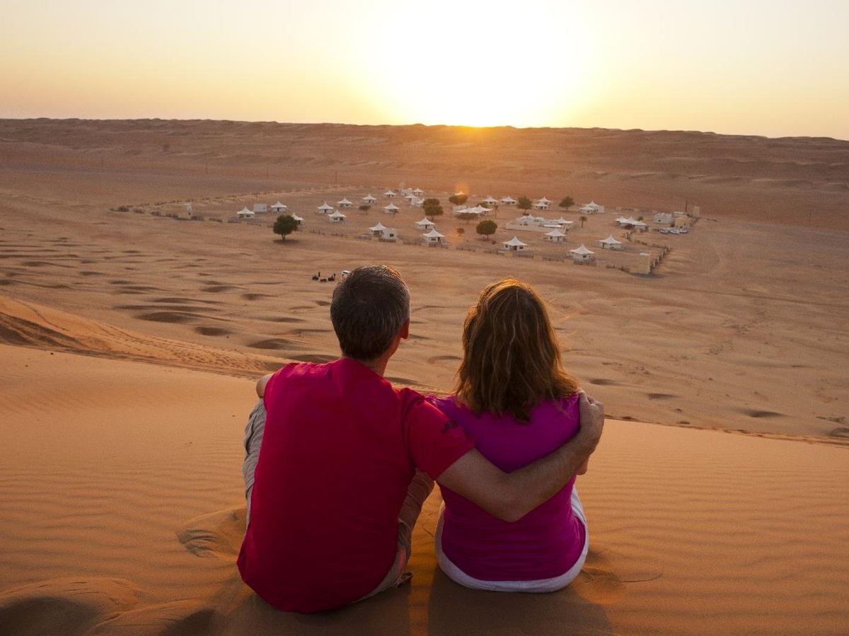 View from the dunes of Desert Nights Camp Oman
