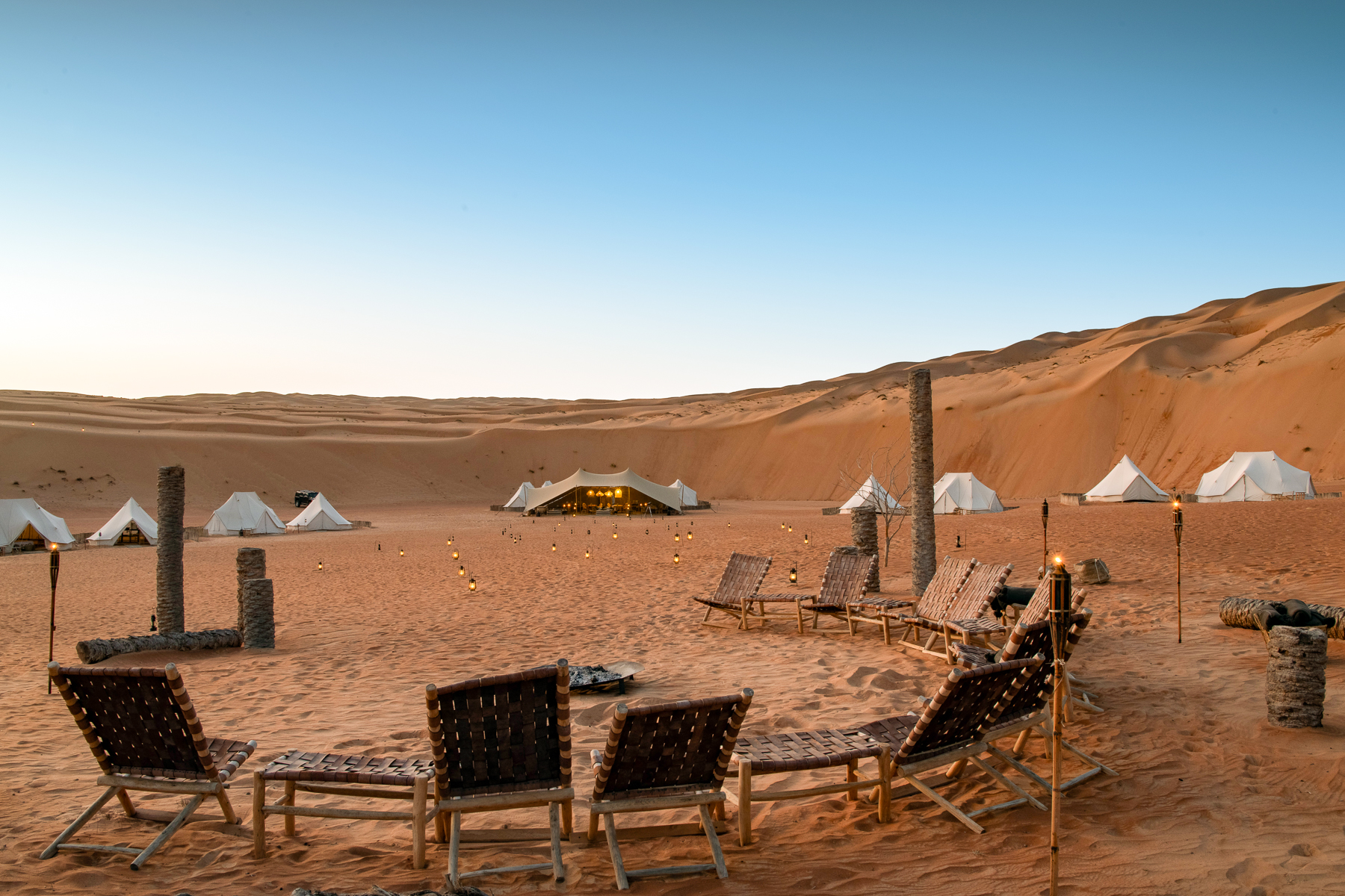 Fire pit at Magic Camps Wahiba Sands in the Sharqiya Sands in Oman