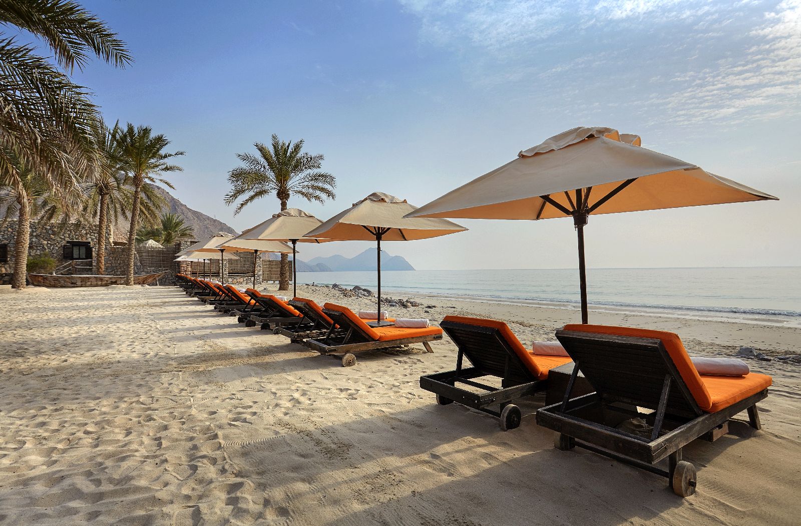 The beach at the Six Senses Zighy Bay Oman