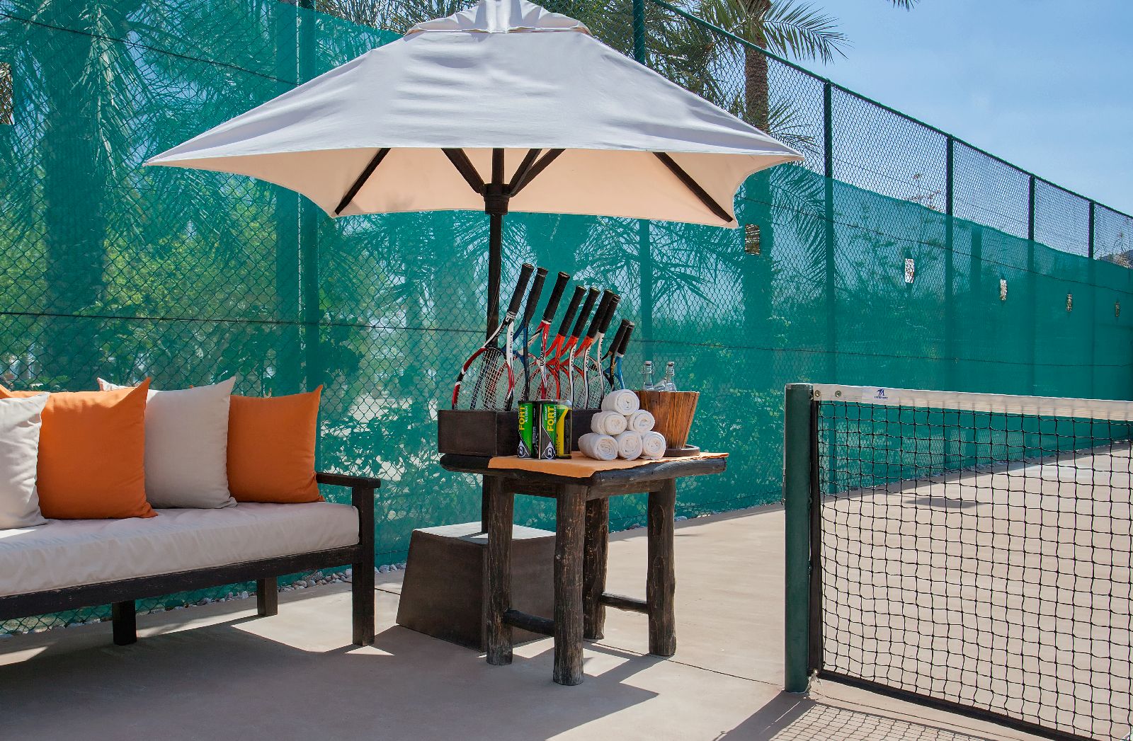Tennis courts at the Six Senses Zighy Bay Oman