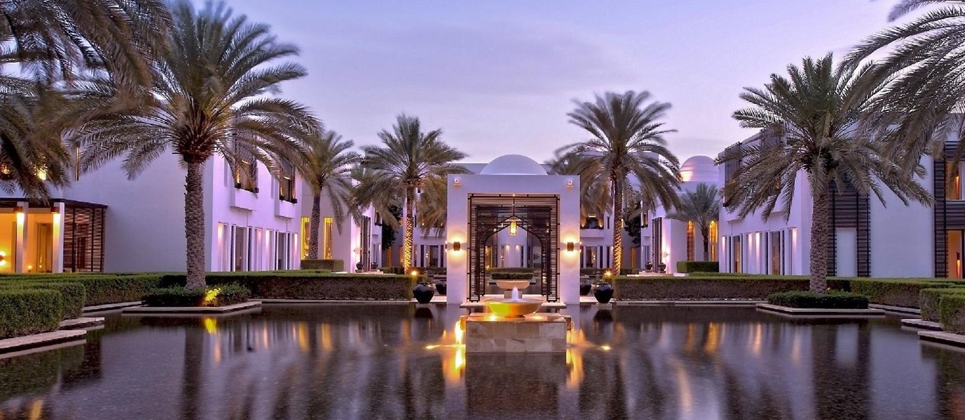Water gardens at the Chedi Muscat in Oman