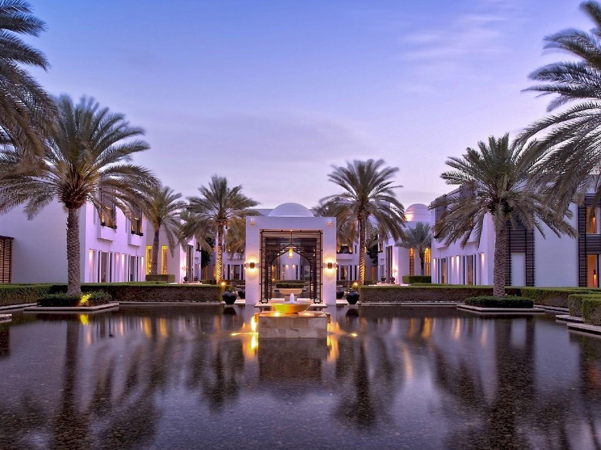 Water gardens at the Chedi Muscat in Oman