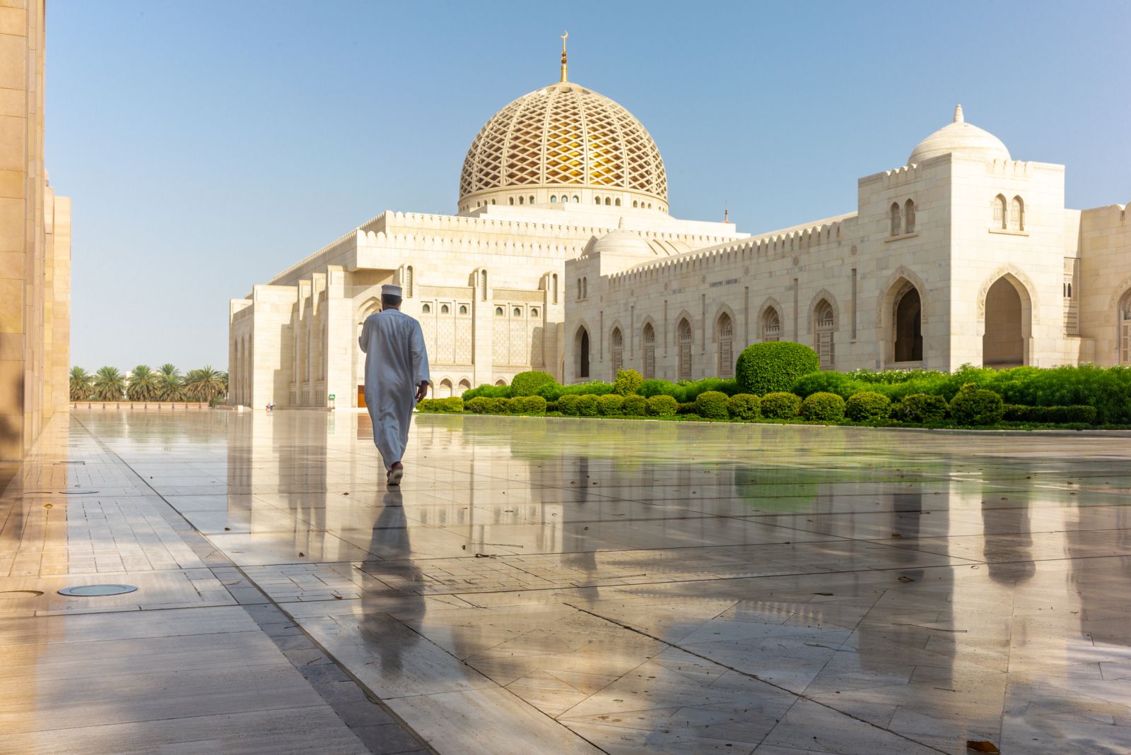 Mosque with golden dome in Muscat Oman