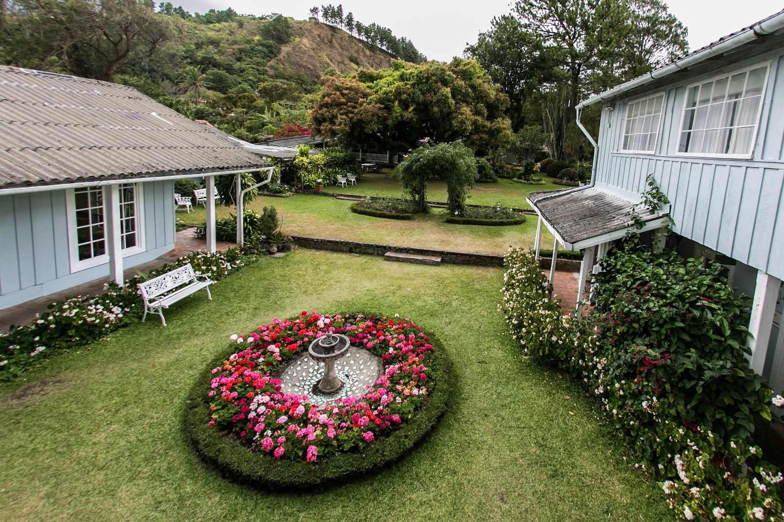 Aerial view of Hotel Panaomnte and gardens in the Chiriqui region of Panama