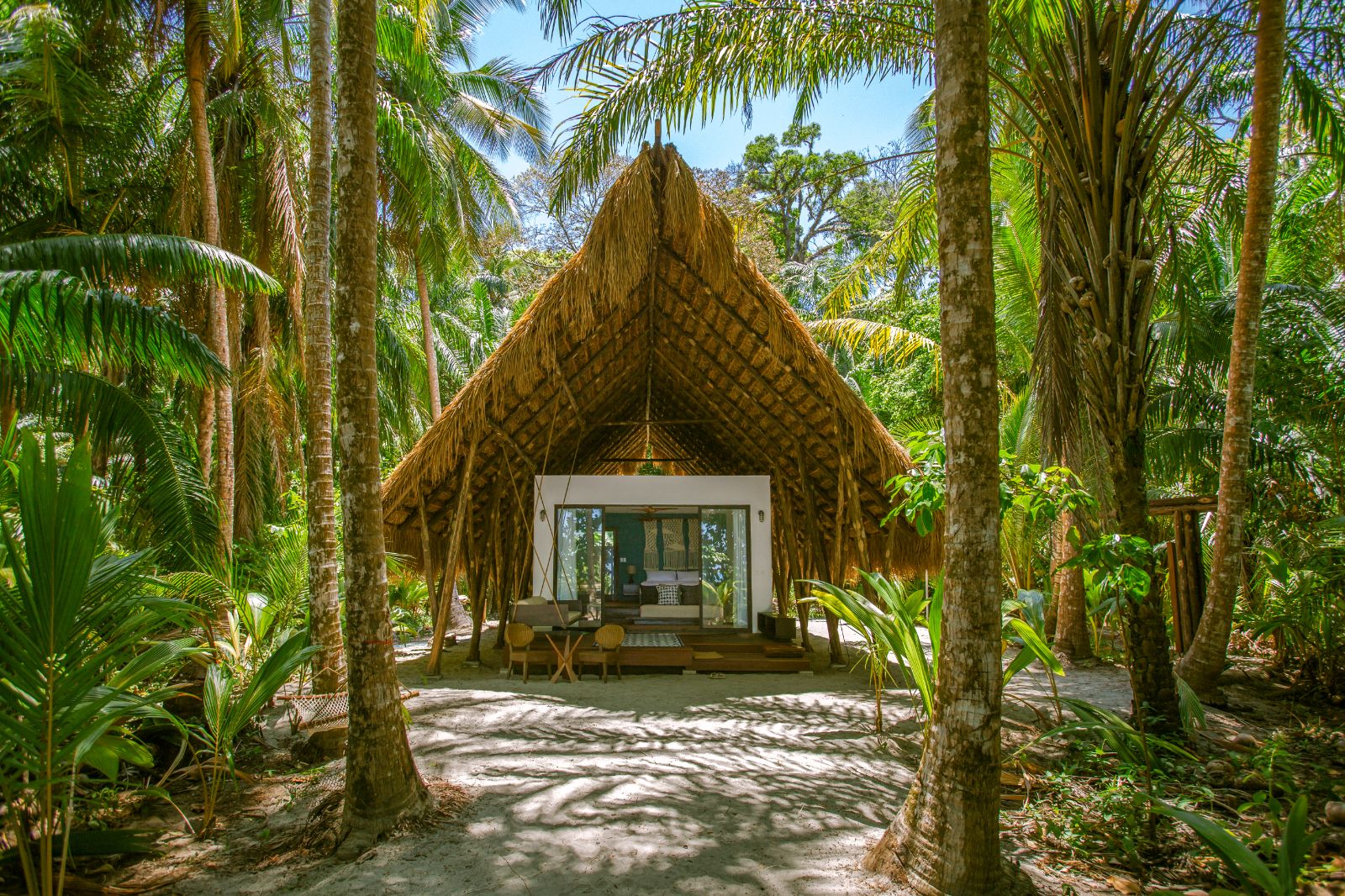 Exterior view of the Beachfront Casita at Isla Palenque in the Chiriqui region of Panama