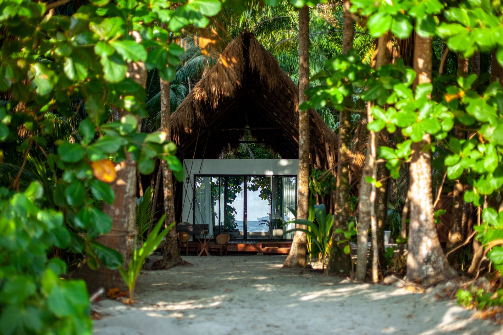 Bungalow exterior at Isla Palenque in the Chiriqui region of Panama