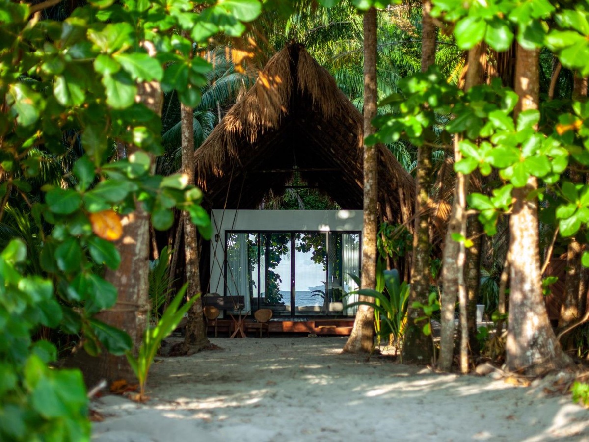 Bungalow exterior at Isla Palenque in the Chiriqui region of Panama