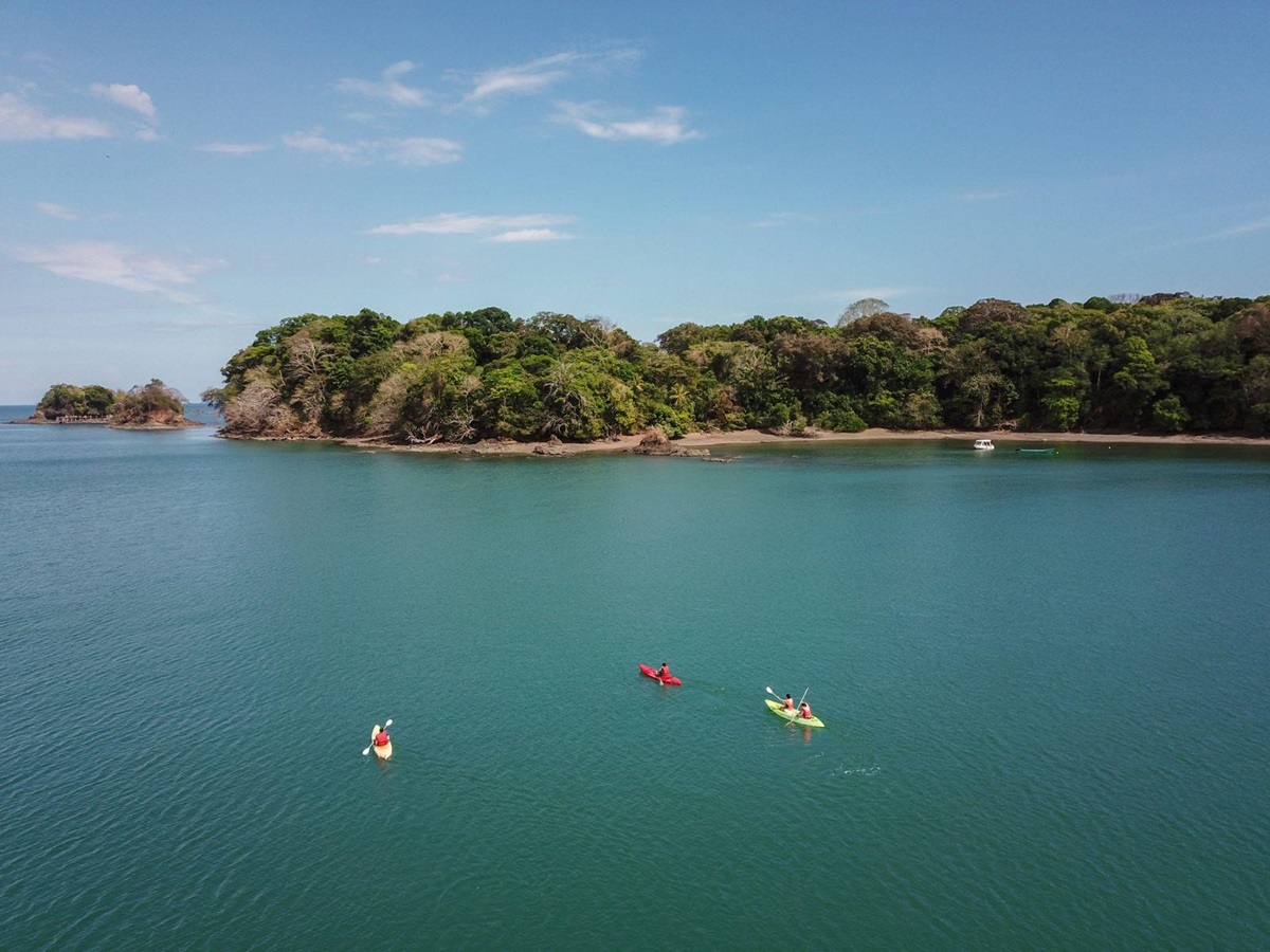 Sea kayaking on the grounds of Isla Palenque in the Chiriqui region of Panama