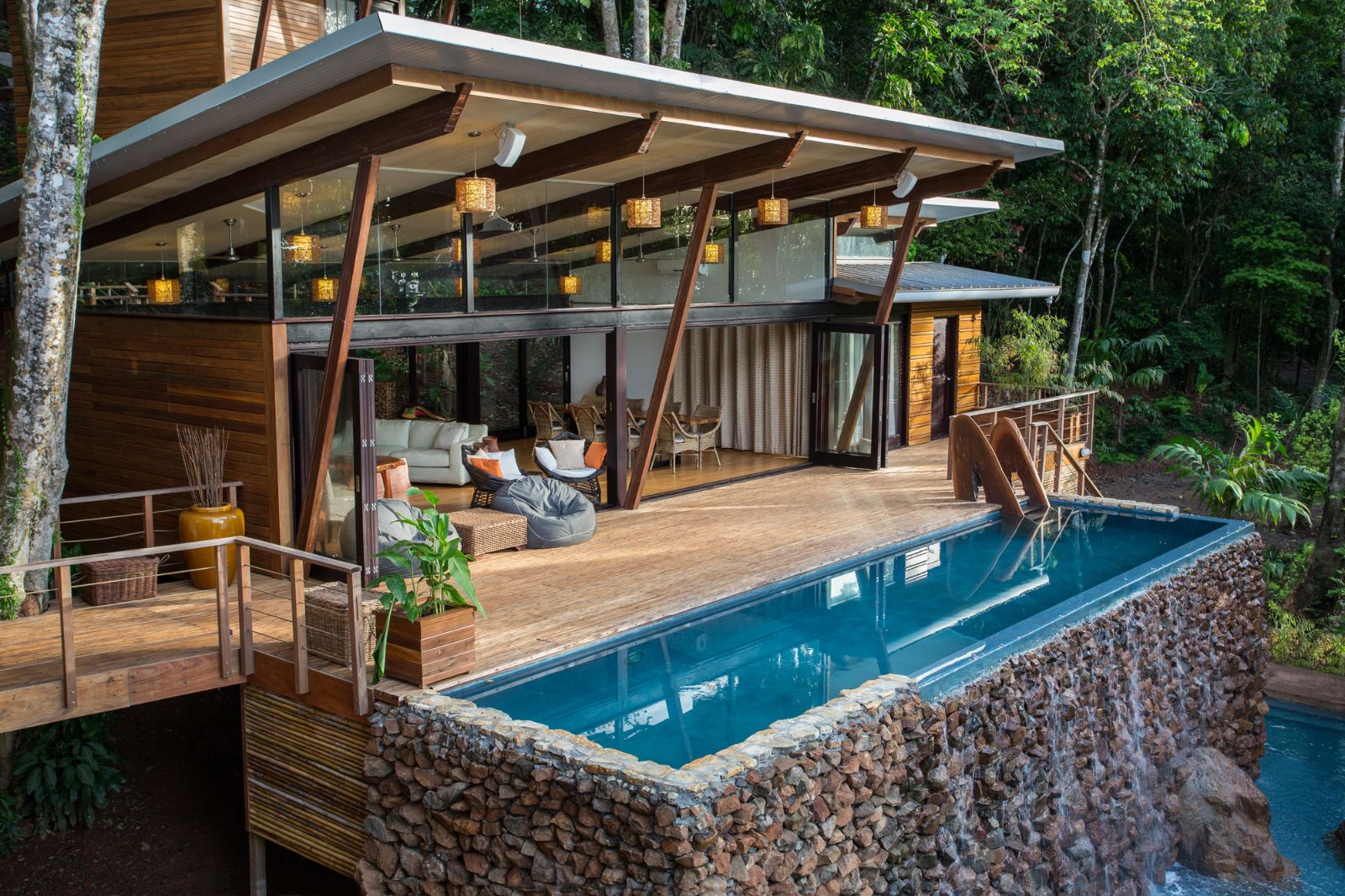 Villa estate pool exterior at Isla Palenque in the Chiriqui region of Panama