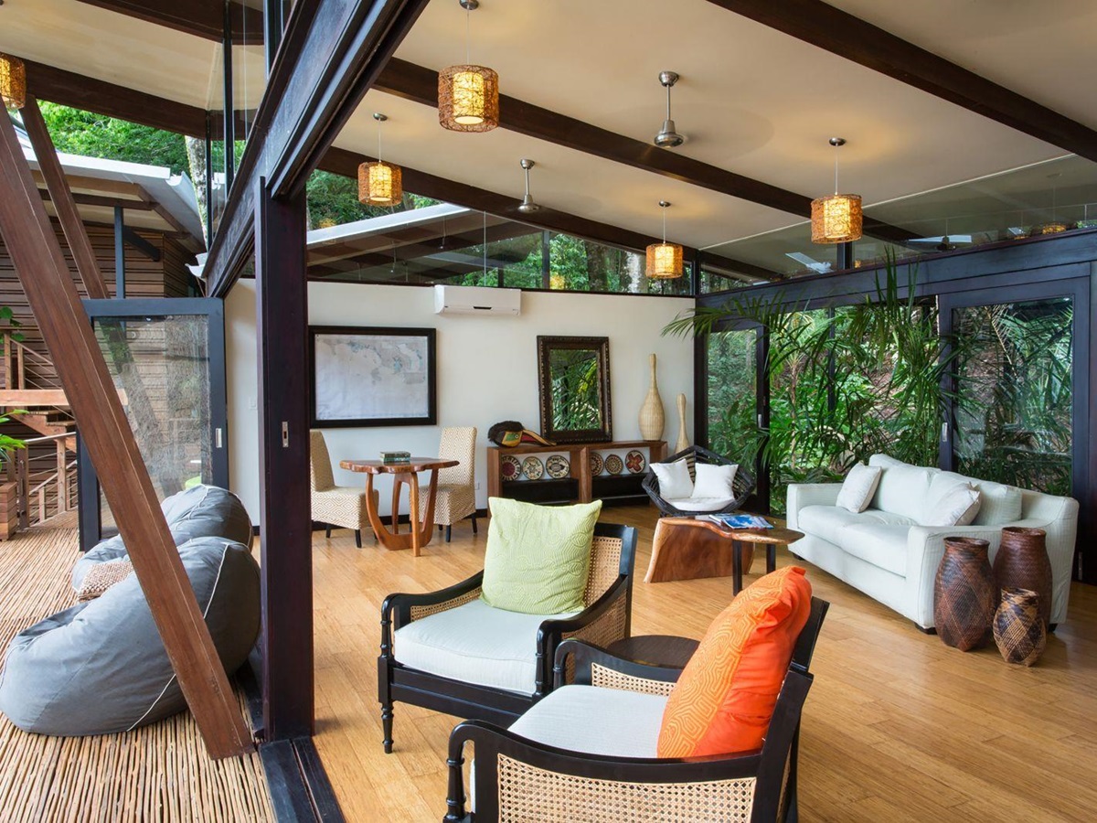 Villa estate guest suite living area at Isla Palenque in the Chiriqui region of Panama