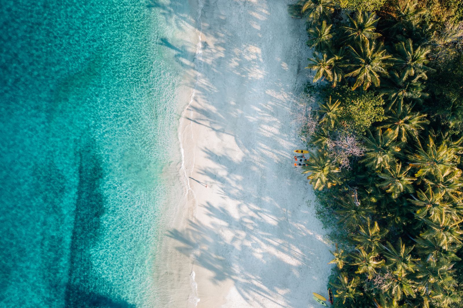 Aerial view of the beach at Islas Secas resort in Panama