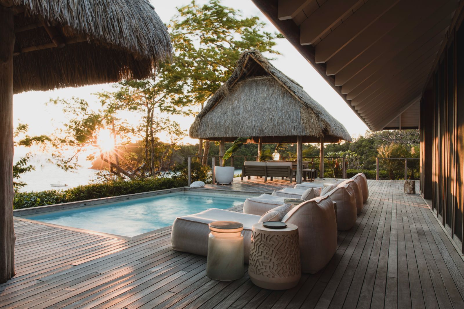 Grande Villa poolside and terrace at Islas Secas resort in Panama
