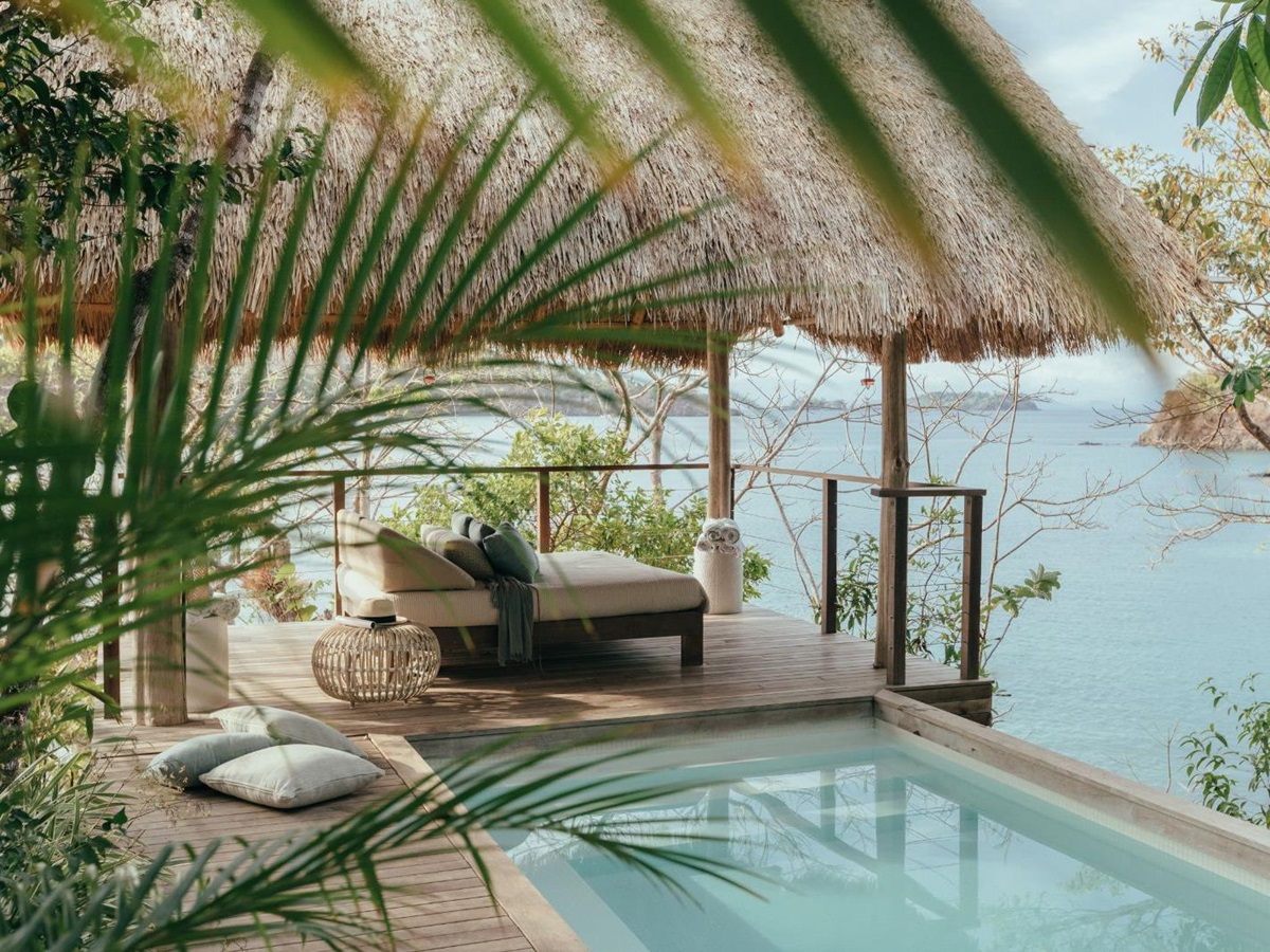 Sombras Villa pool and terrace at Islas Secas resort in Panama